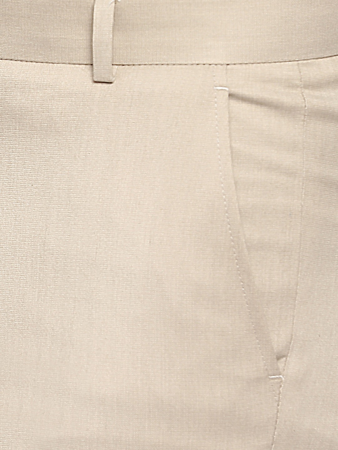 Greenfibre | Beige Solid Slim Fit Formal Trouser | Greenfibre 4