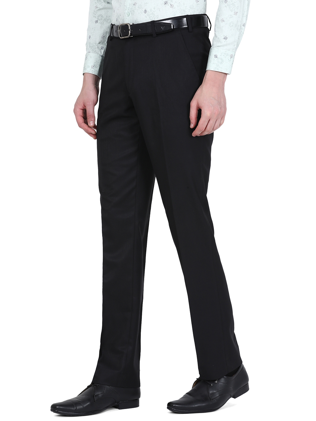 Greenfibre | Black Solid Classic fit Formal Trouser | Greenfibre 1