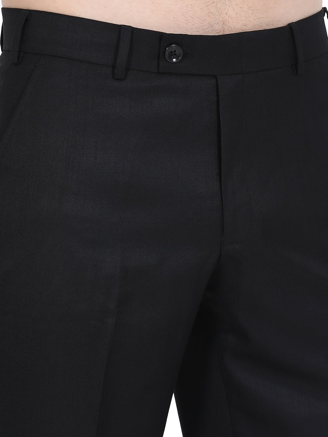Greenfibre | Black Solid Classic fit Formal Trouser | Greenfibre 4