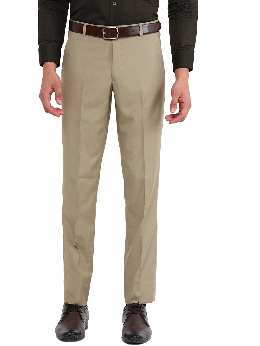 Greenfibre | Fawn Solid Slim Fit Formal Trouser | Greenfibre 0
