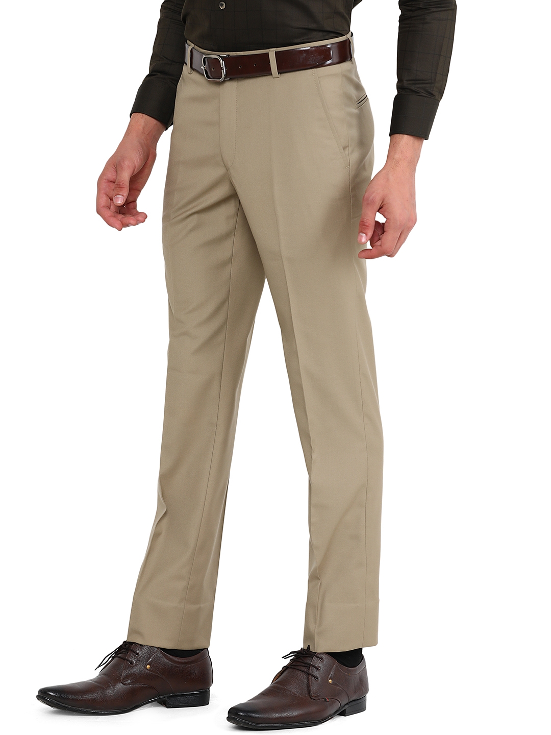Greenfibre | Fawn Solid Slim Fit Formal Trouser | Greenfibre 1