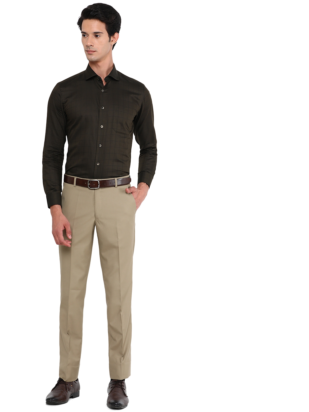 Greenfibre | Fawn Solid Slim Fit Formal Trouser | Greenfibre 3