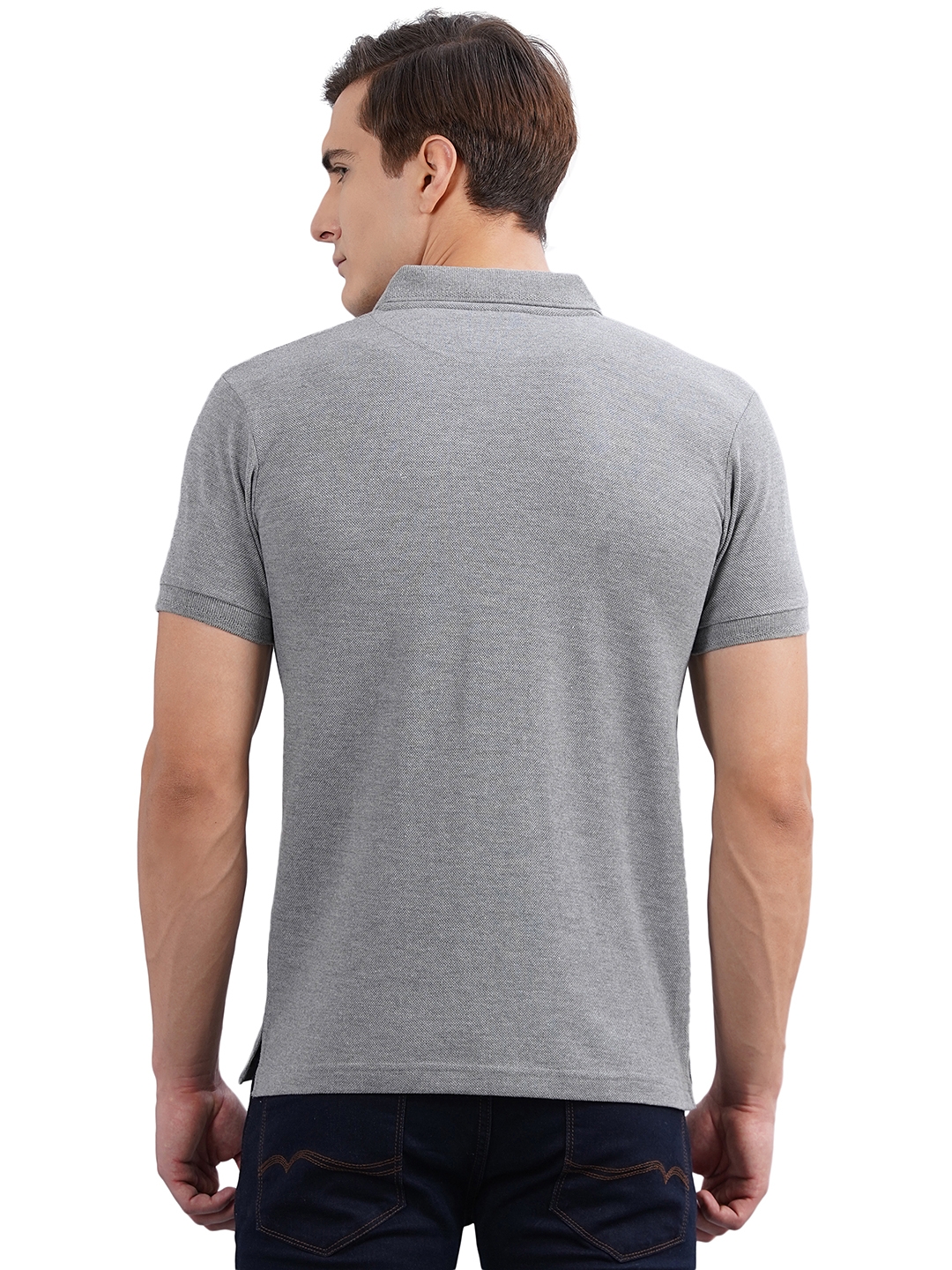 Greenfibre | Grey Solid Slim Fit Polo T-Shirt | Greenfibre 2