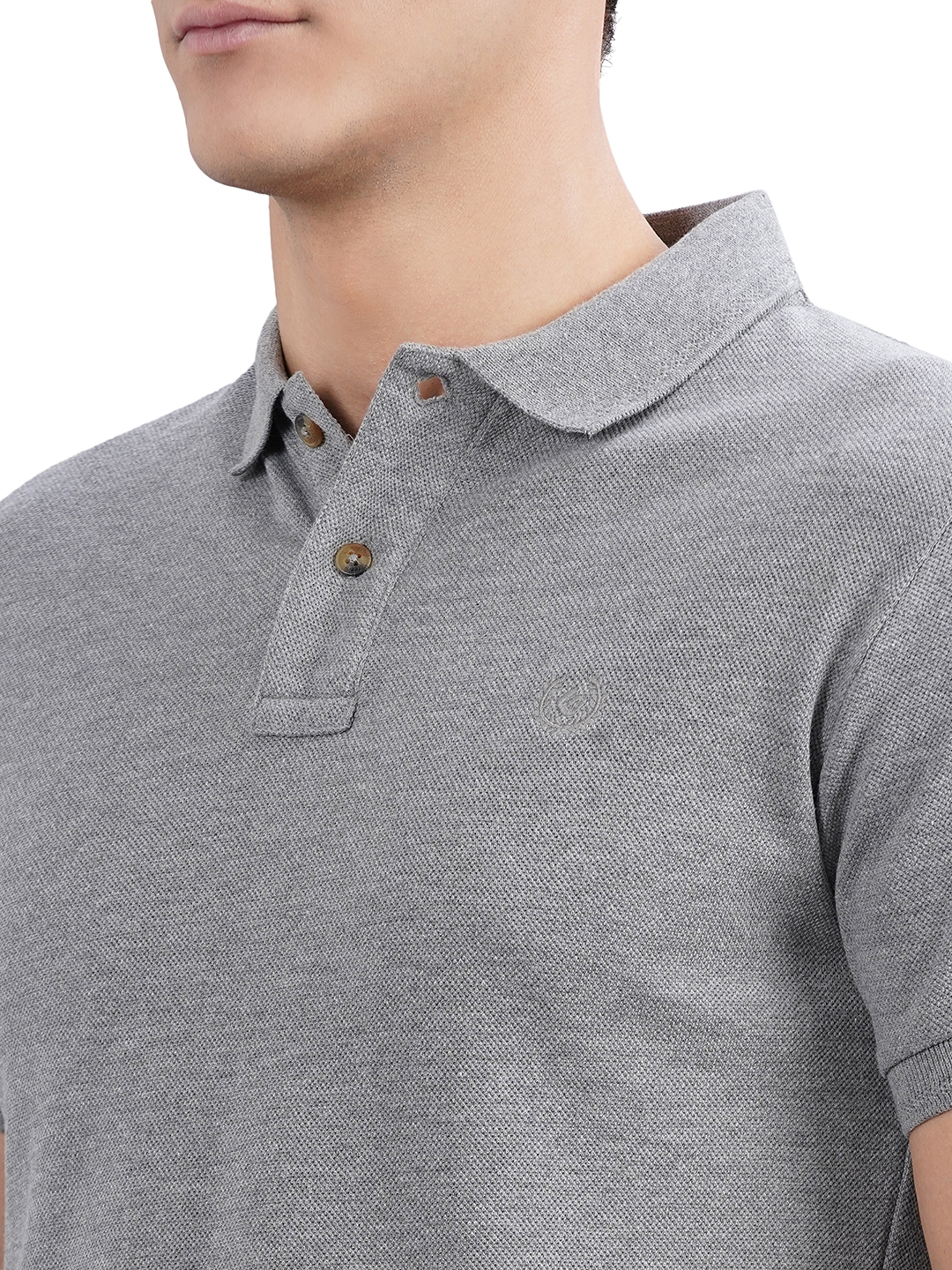Greenfibre | Grey Solid Slim Fit Polo T-Shirt | Greenfibre 4