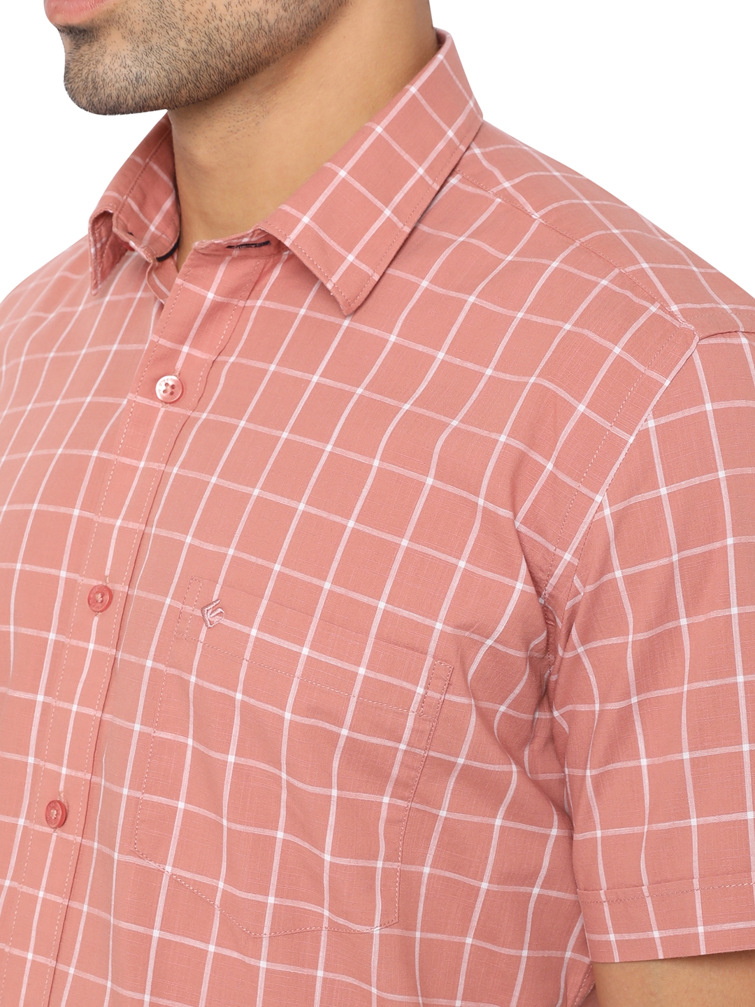 Greenfibre | Pink Checked Smart Fit Casual Shirt | Greenfibre 4