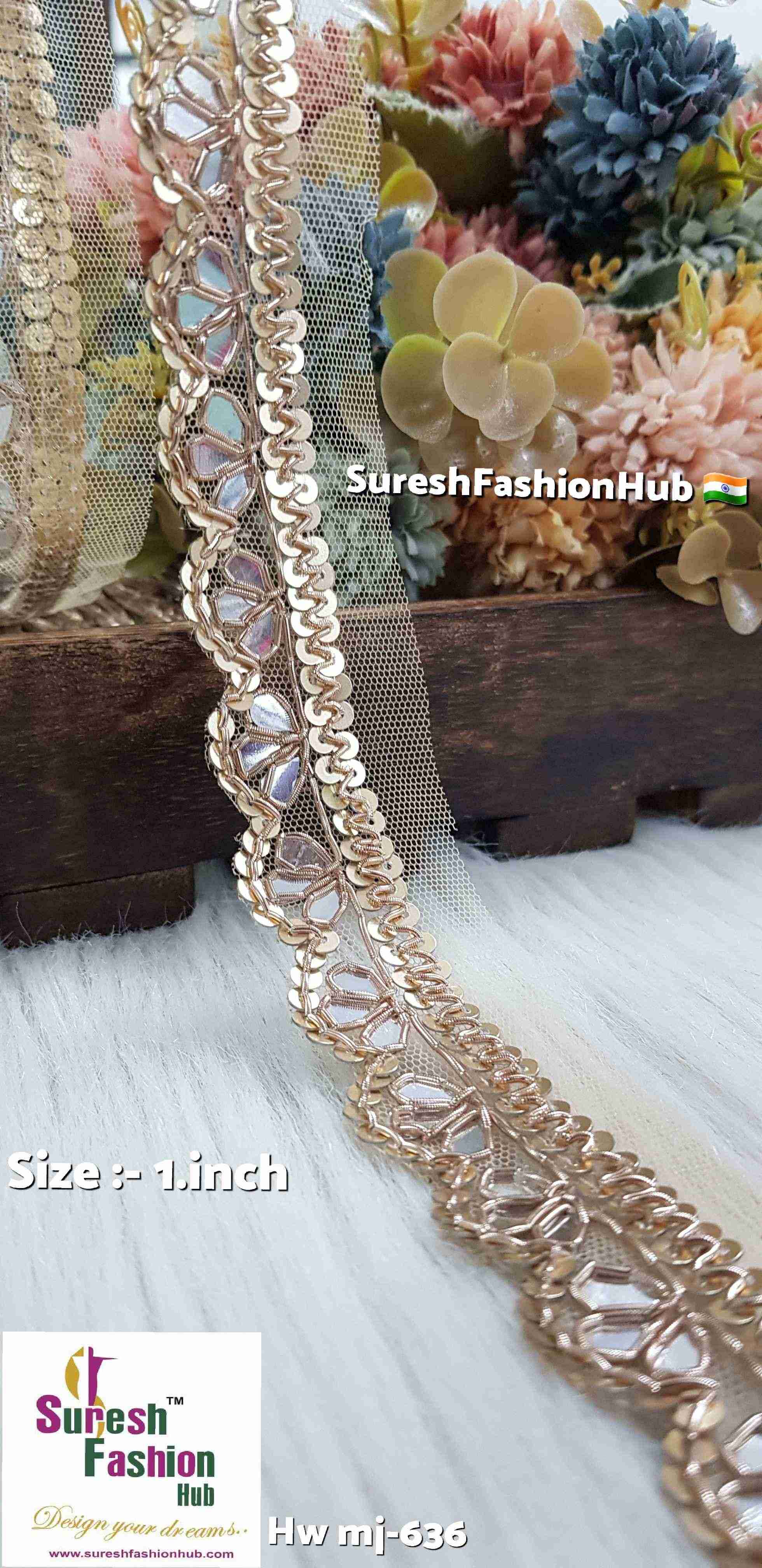 Scalloped Zardosi Handwork Lace