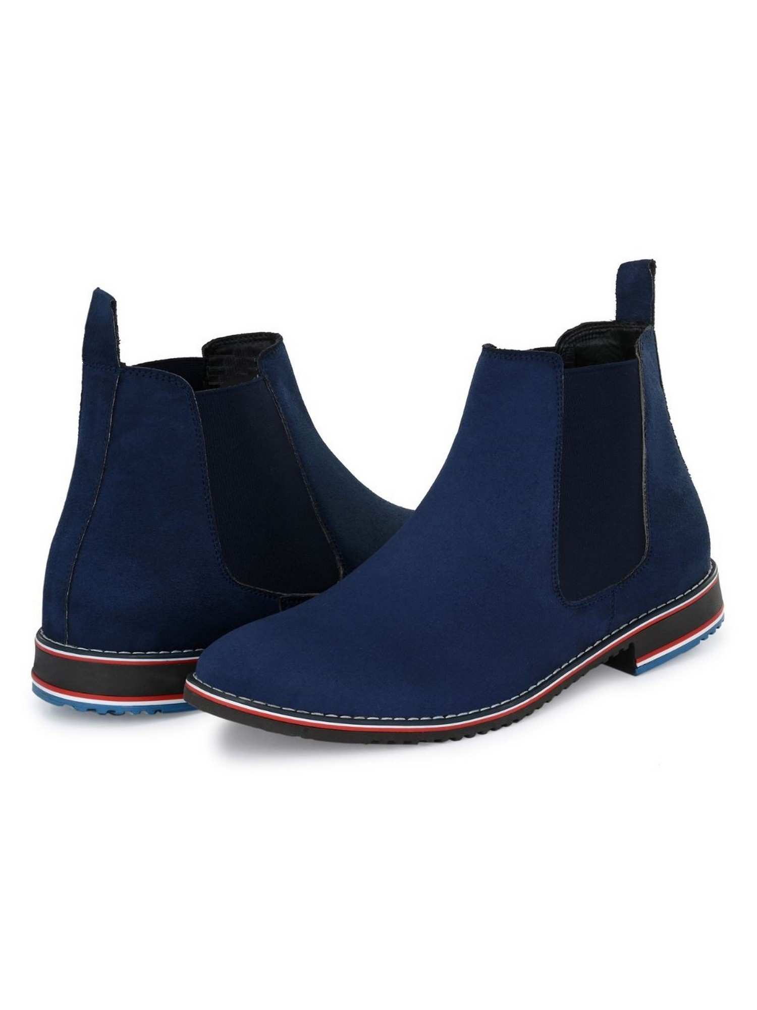 Guava Men's Blue Synthetic Suede Chelsea Boots 