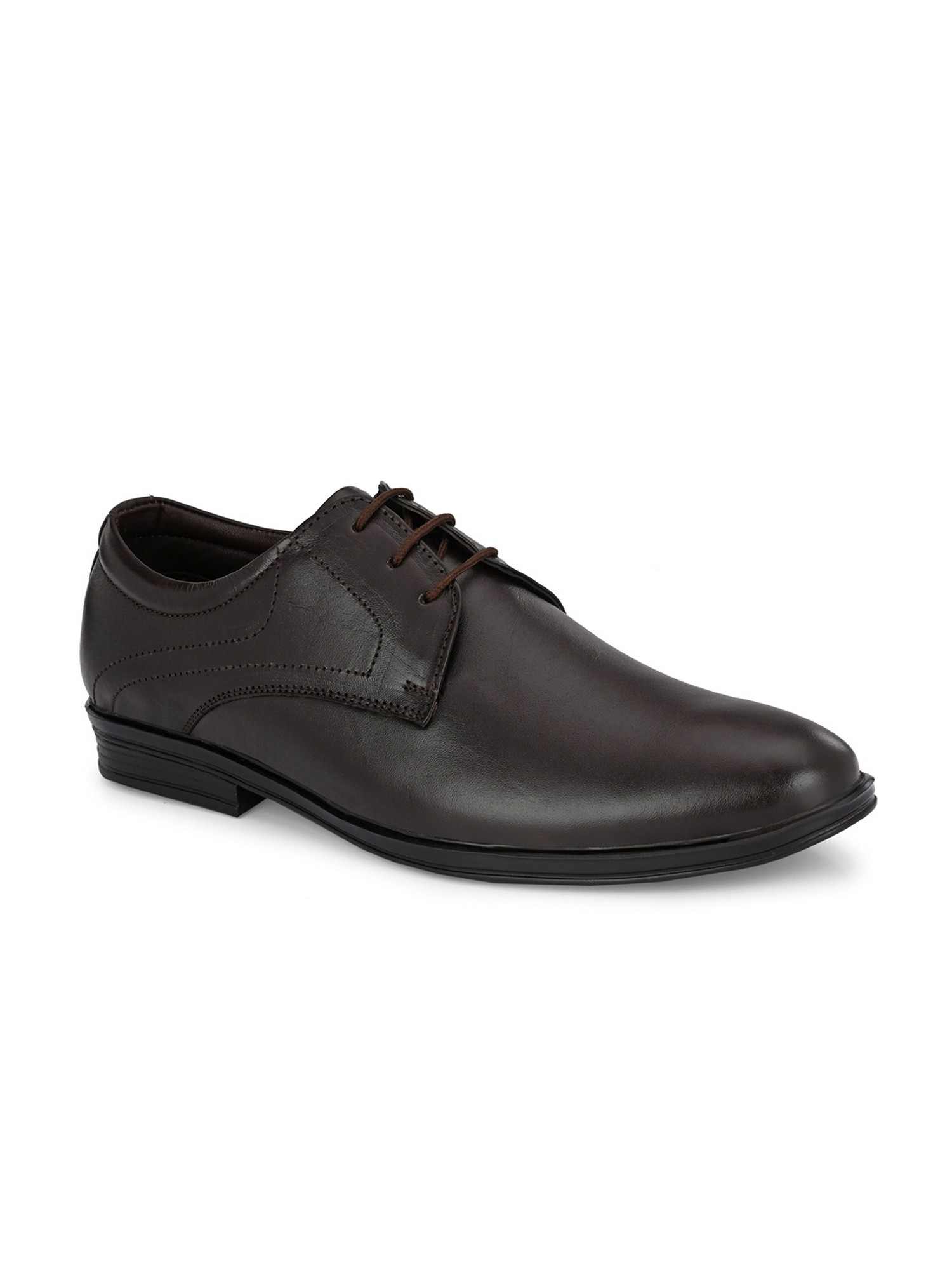 Guava Men's Brown Genuine Leather Classic Derby Office Fomal shoes