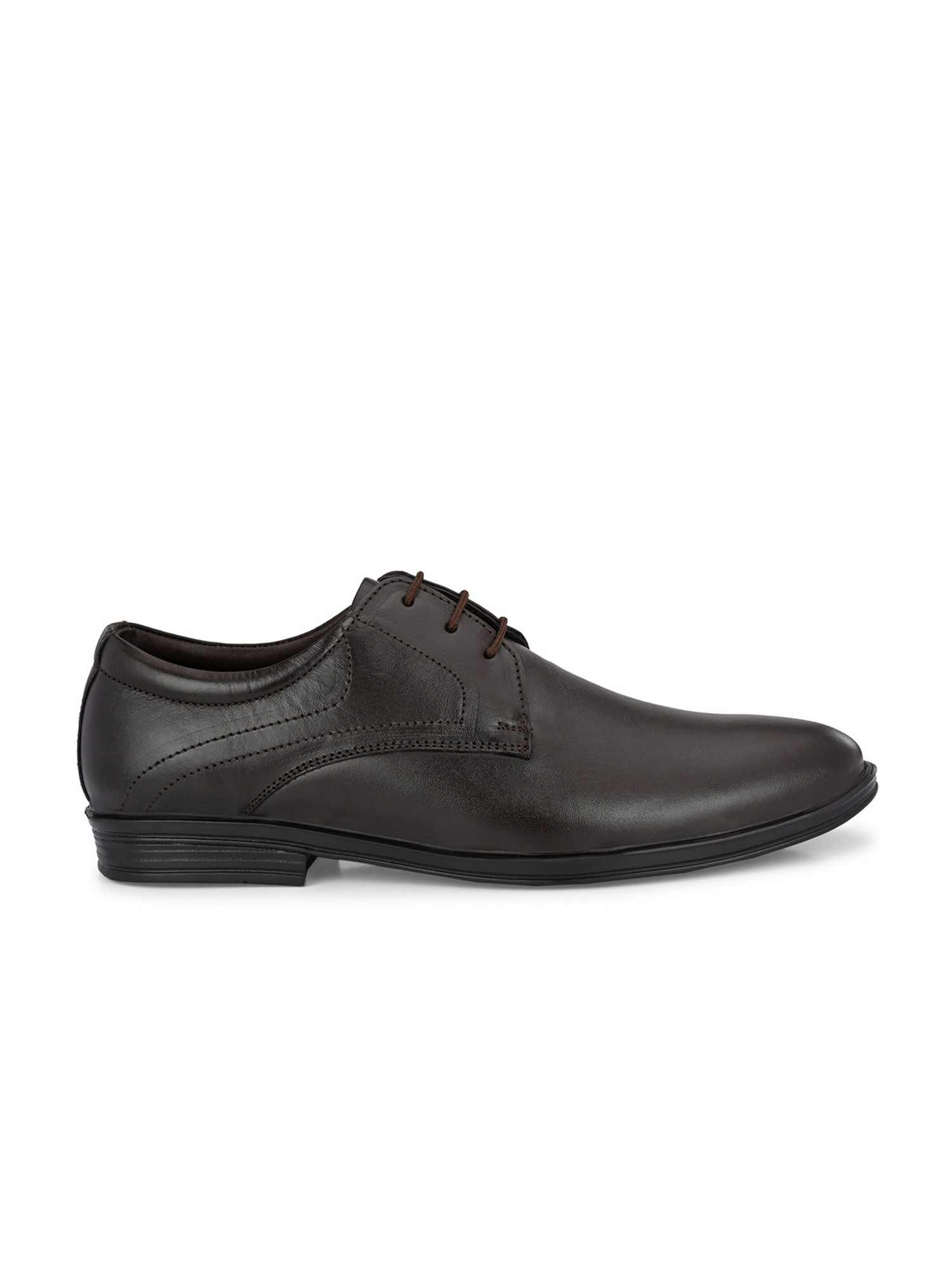 Guava Men's Brown Genuine Leather Classic Derby Office Fomal shoes