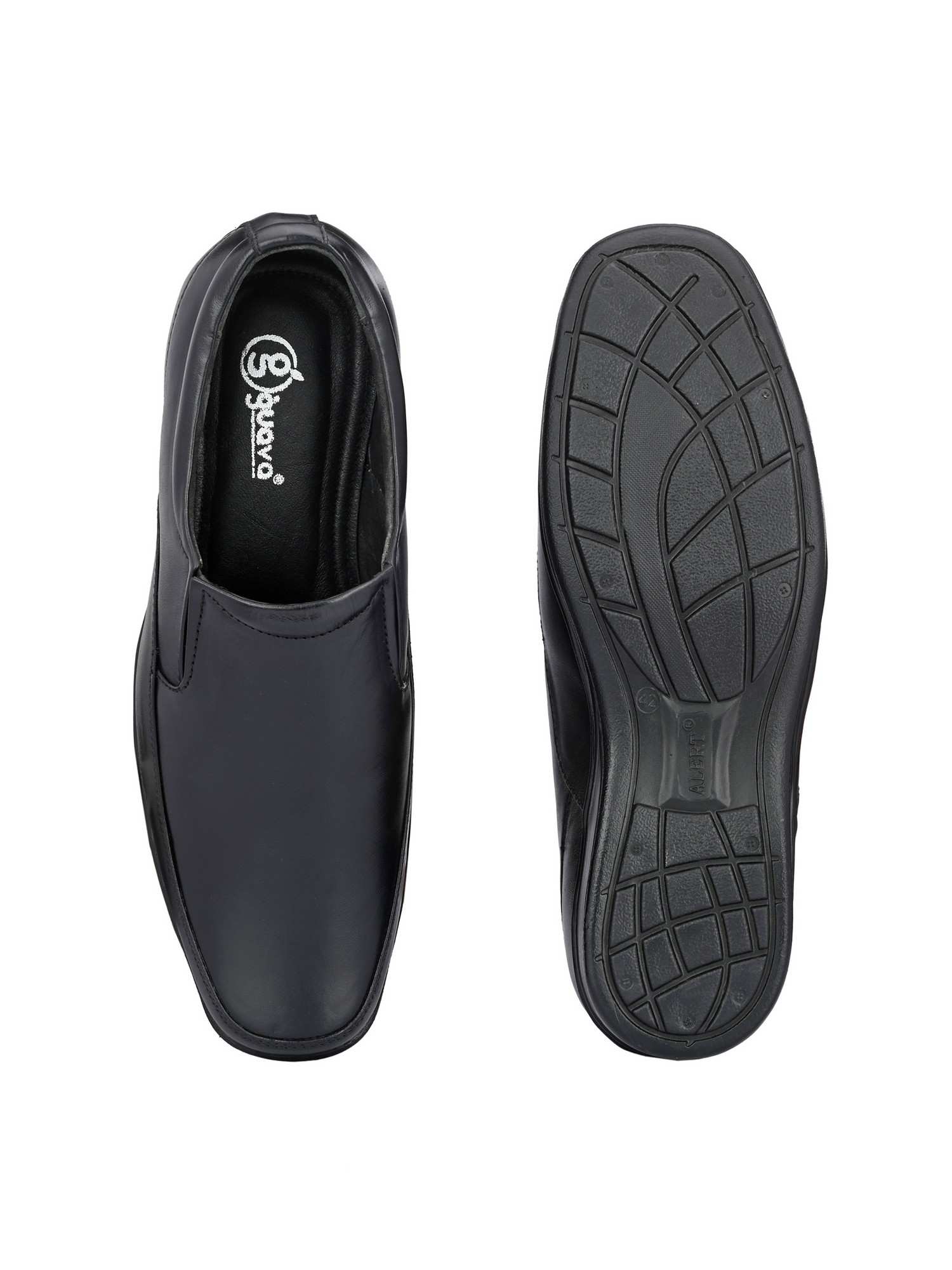 Guava Men's Black Genuine Leather Comfort Classic Slip On Fomal Loafer shoes