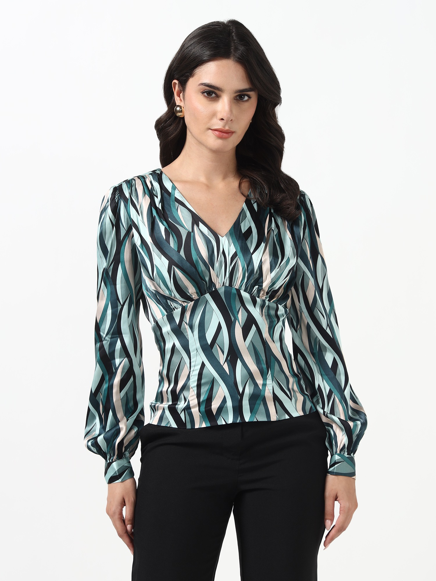 Marciano By Guess Women Multicolor Printed Alina Shiny Woven Tops