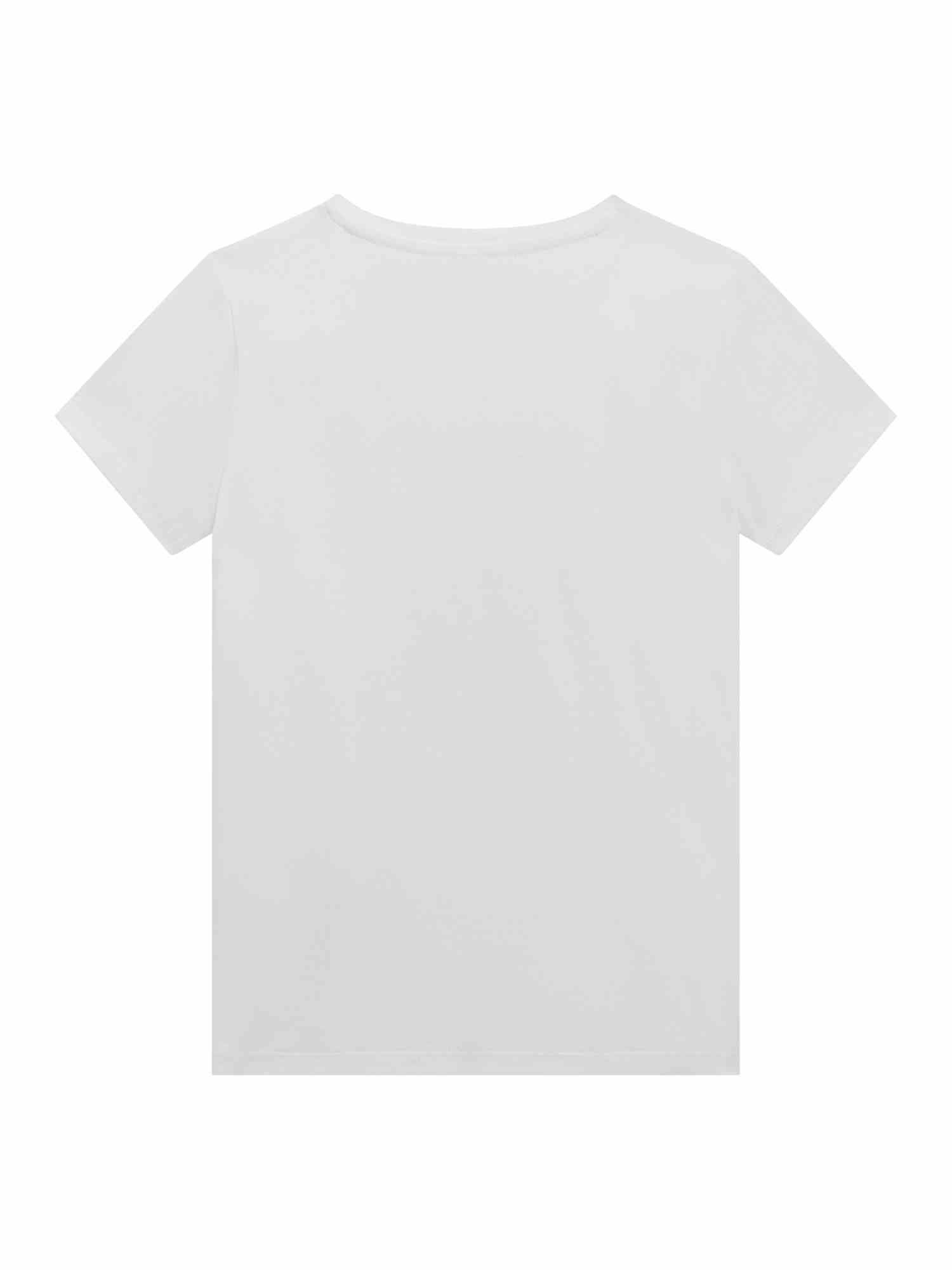 Guess Girls Pure White Printed Regular Fit T-Shirt