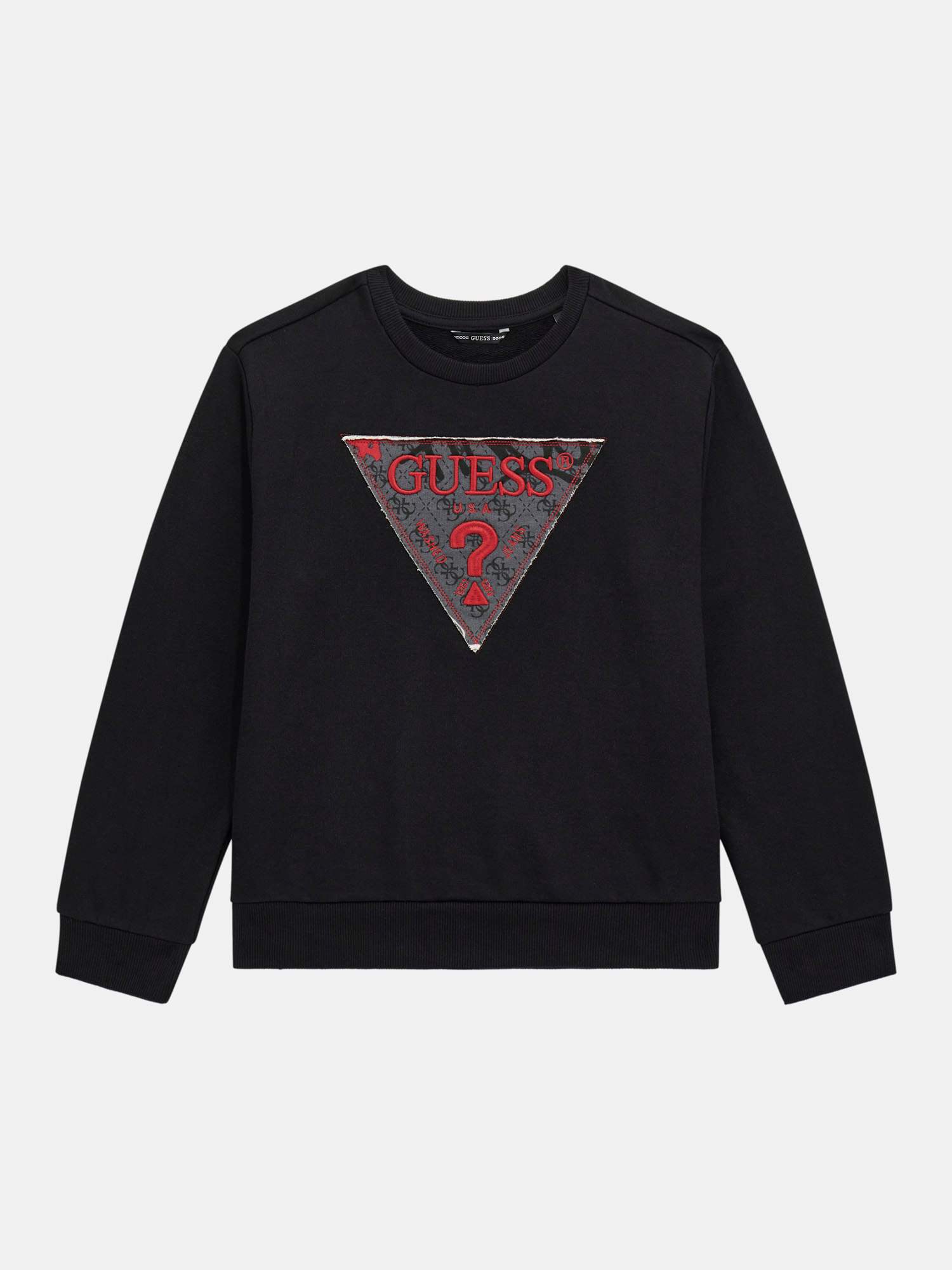 Guess Boys Jet Black A996 Logo Regular Fit Sweatshirt