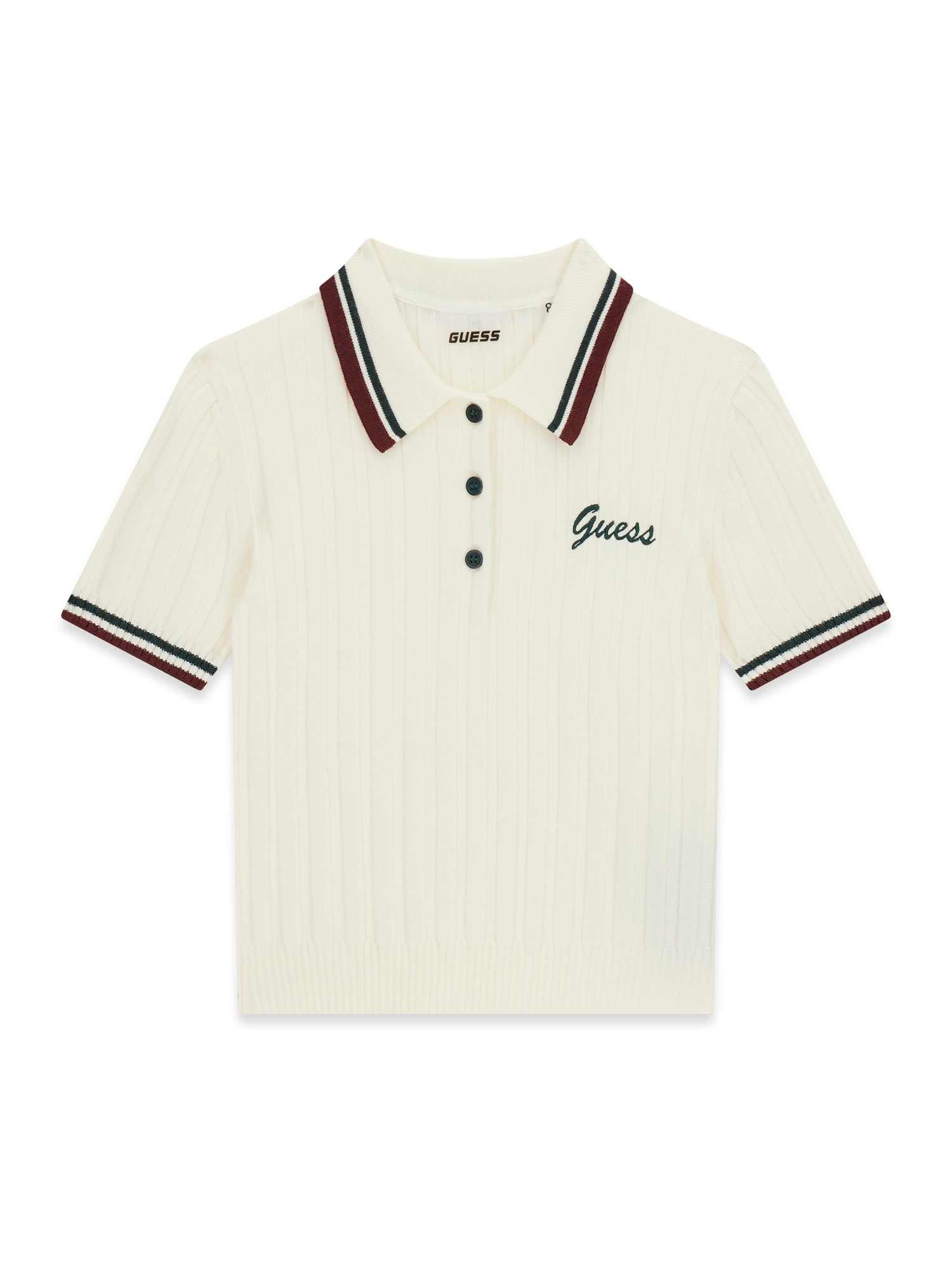 Guess Girls Pristine White Textured Regular Fit Sweater