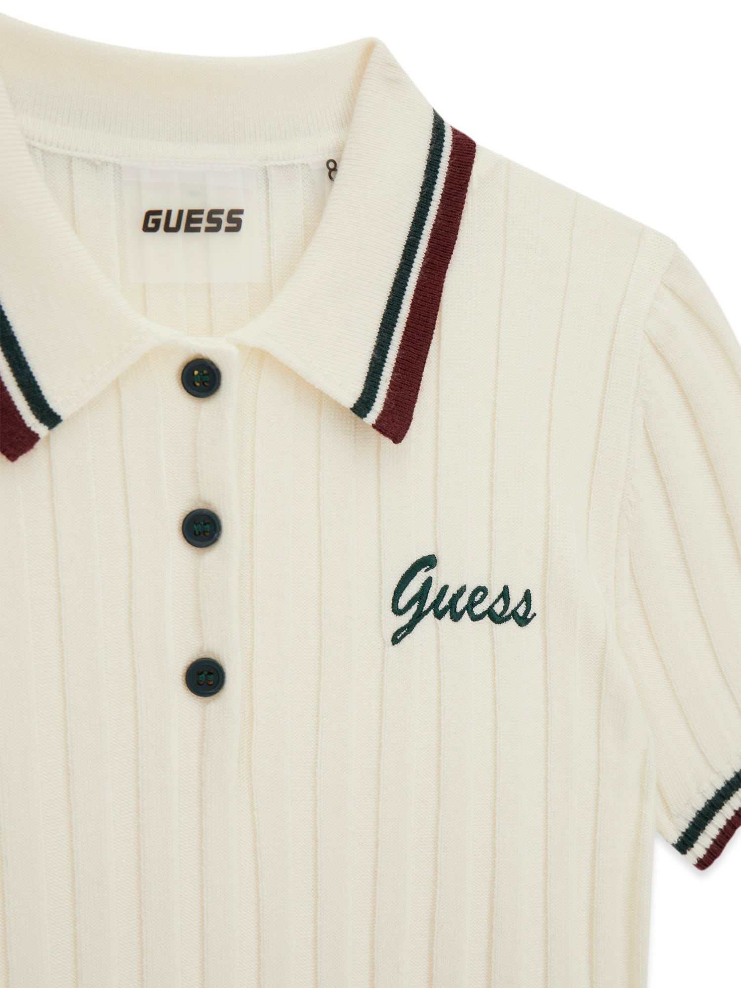 Guess Girls Pristine White Textured Regular Fit Sweater