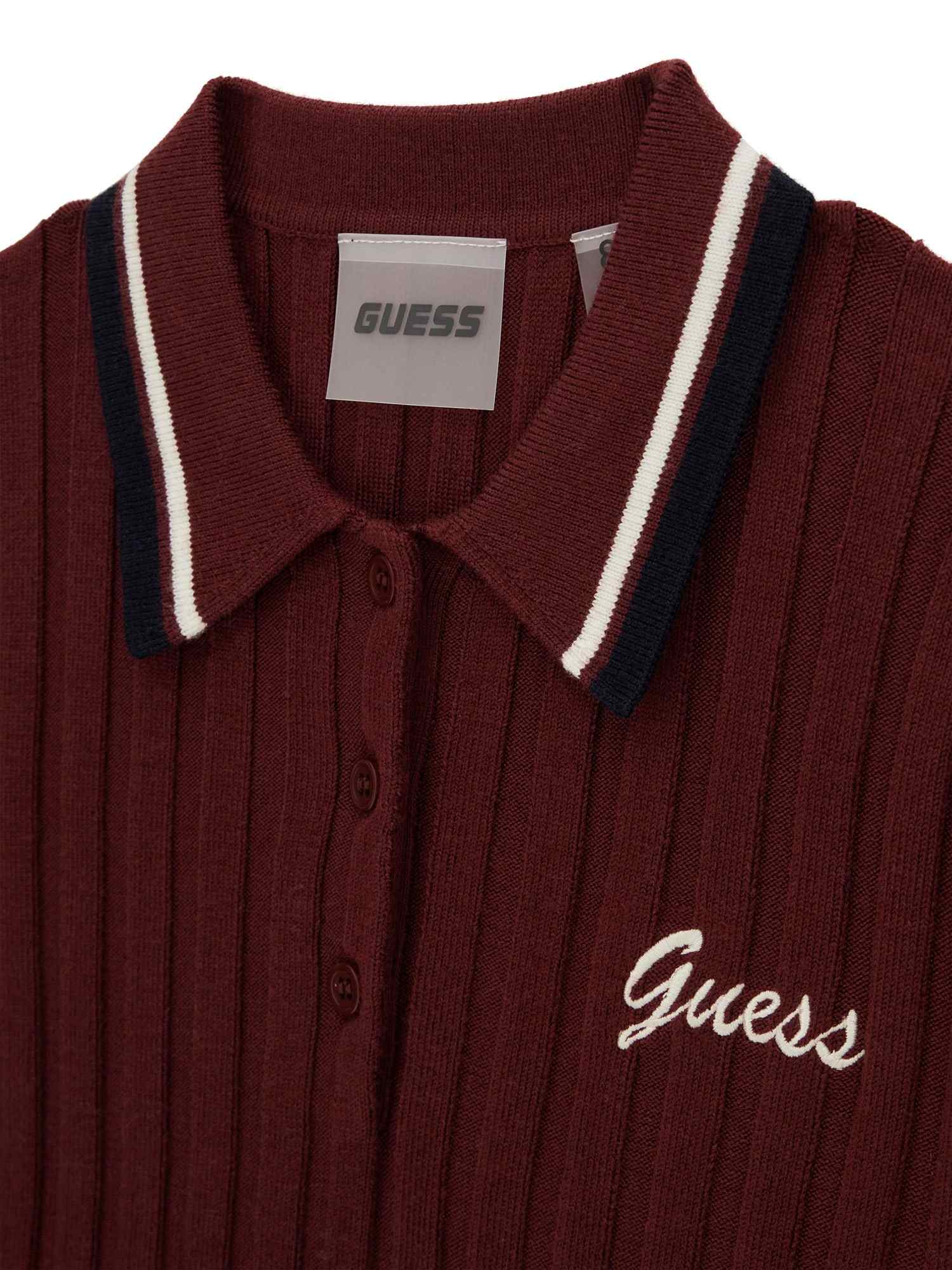 Guess Girls Maroon Textured Regular Fit Sweater