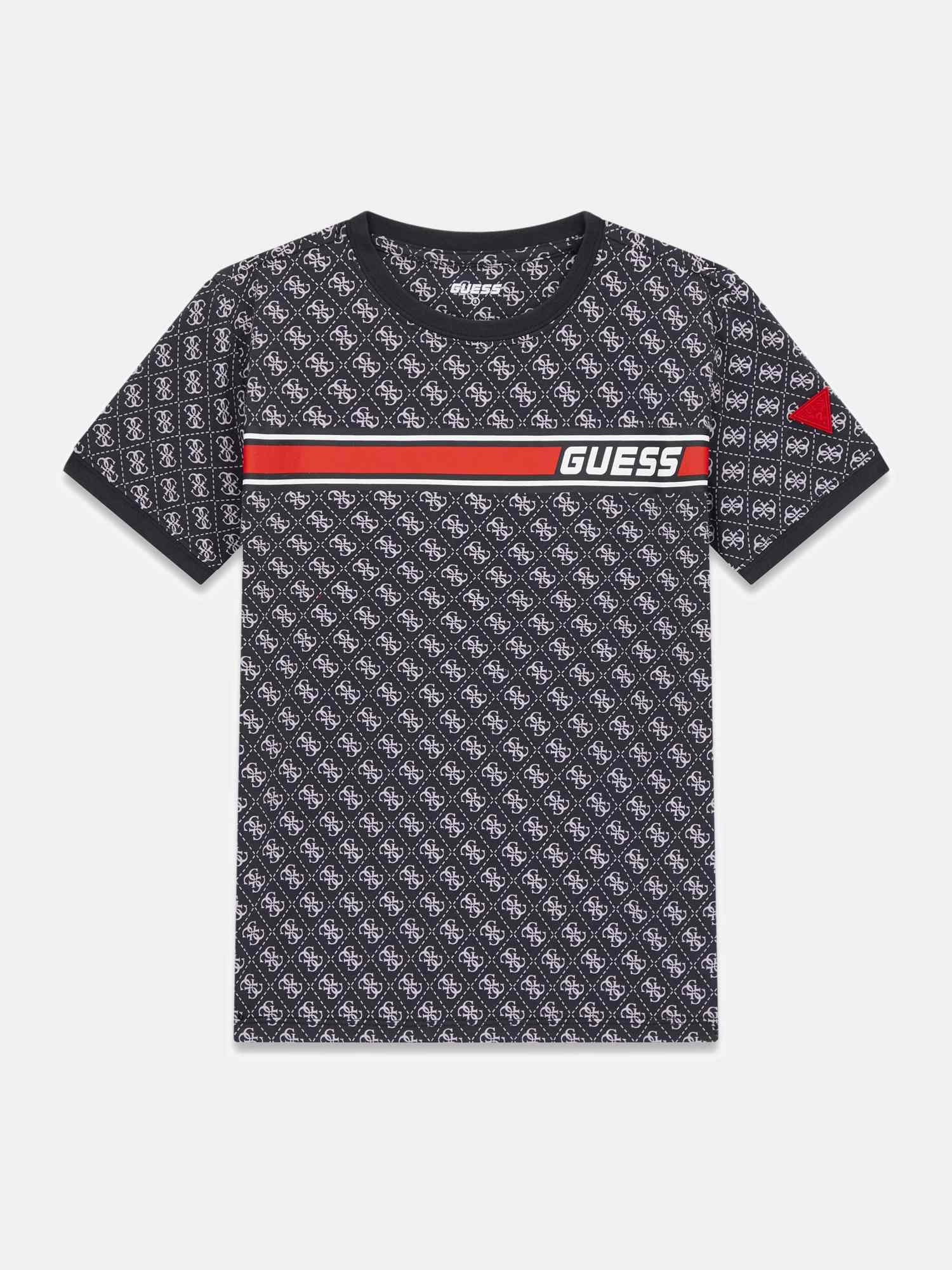 Guess Boys AOP Jet Black Printed Regular Fit T-Shirt