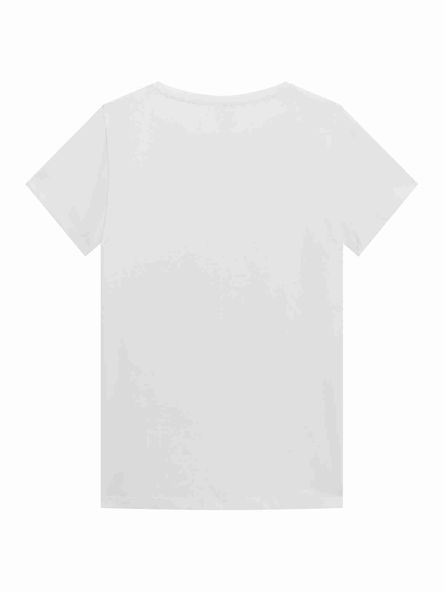 Guess Girls Pure White Solid Regular Fit T-Shirt