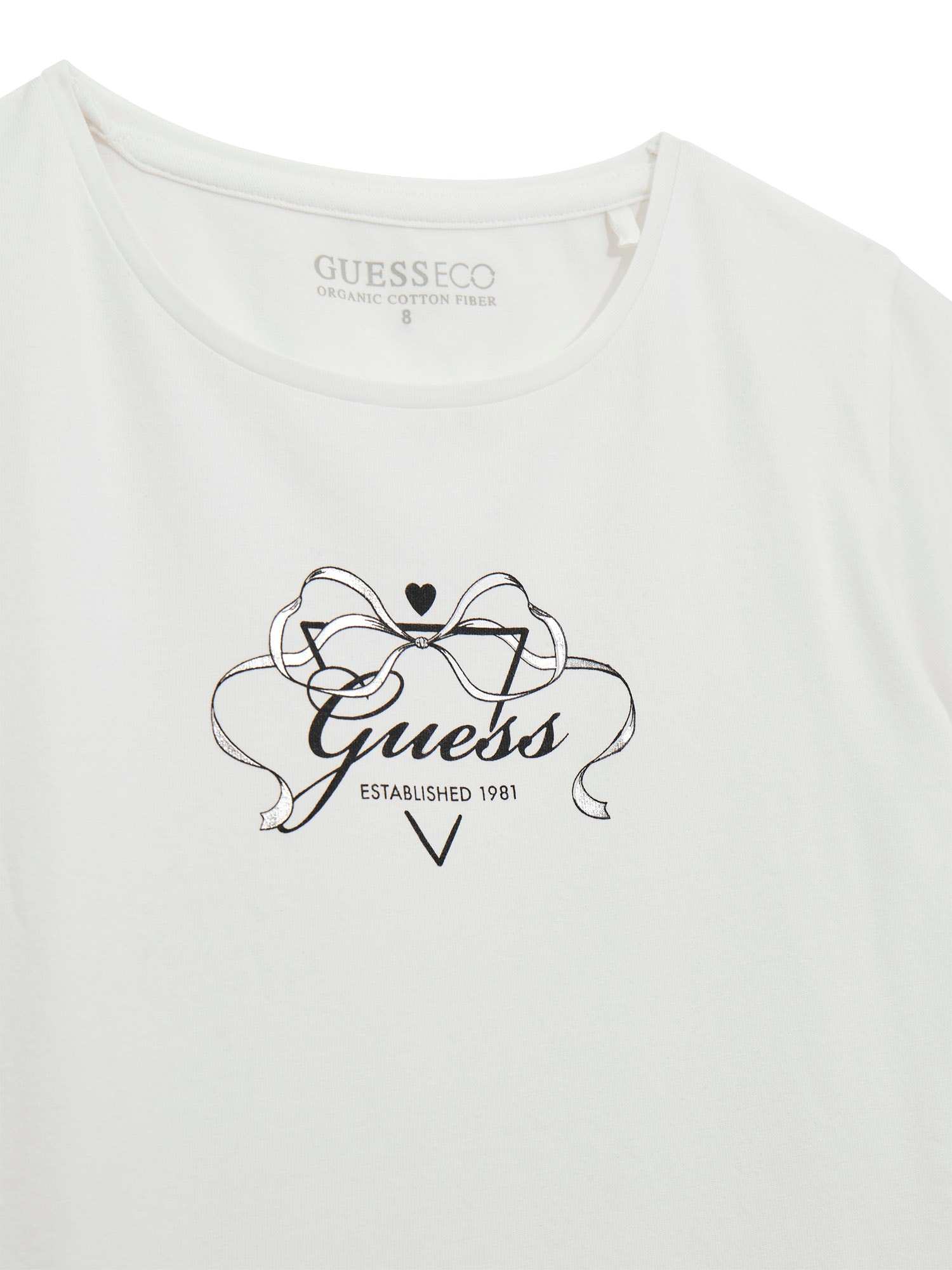 Guess Girls Pure White Solid Regular Fit T-Shirt