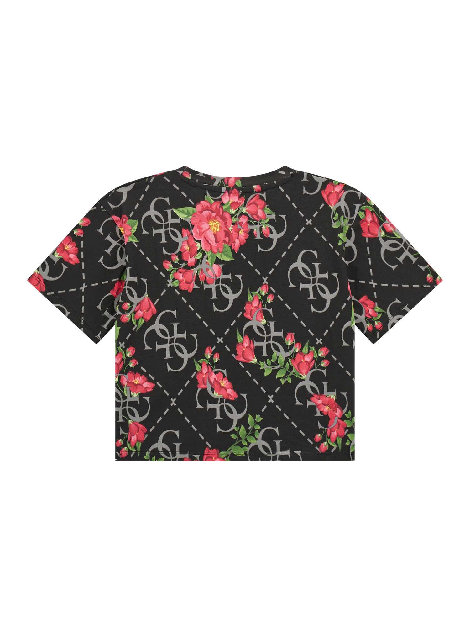 Guess Girls Black Printed Regular Fit T-Shirt