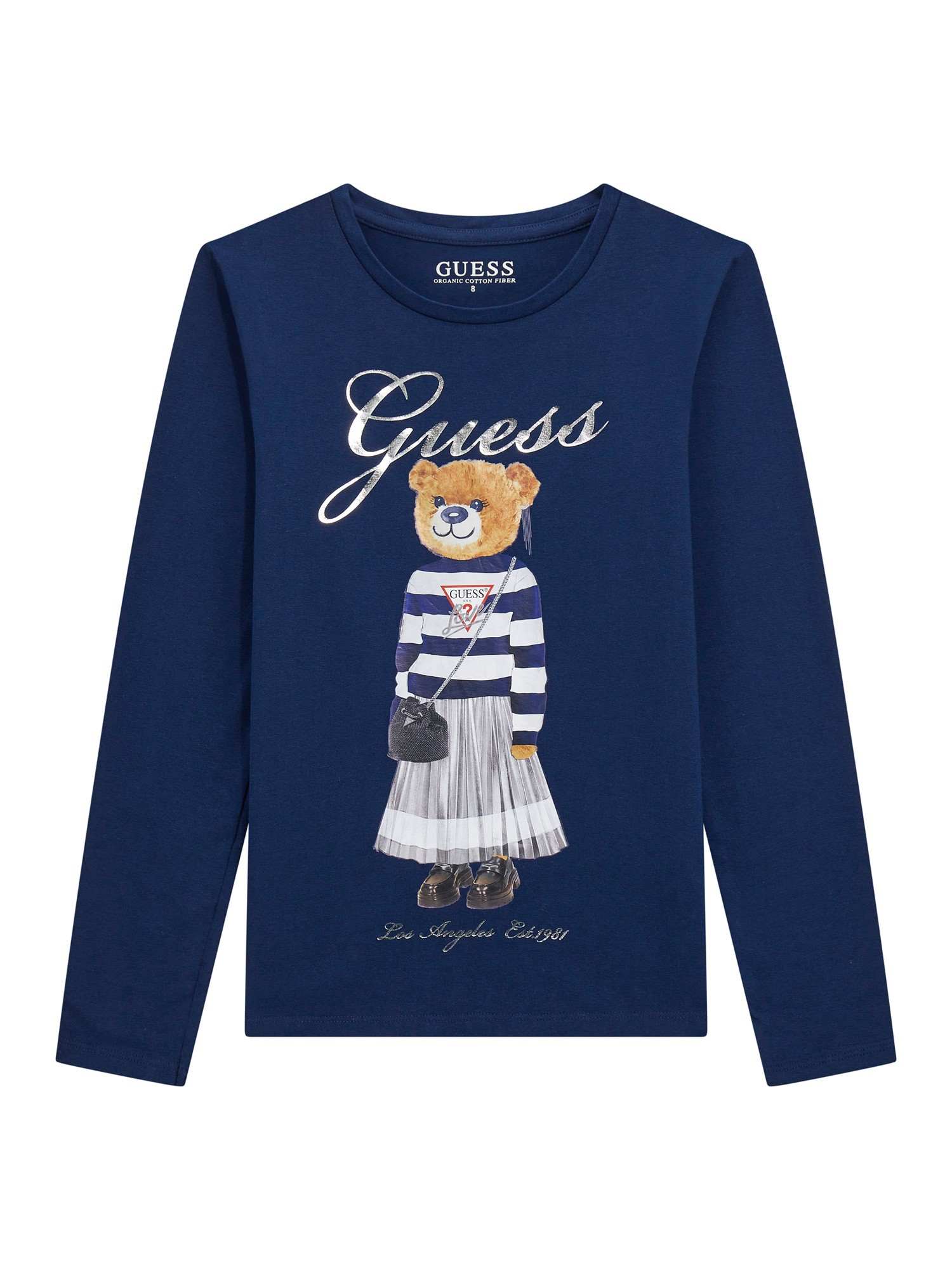 Guess Girls Secret Blue Printed Regular Fit T-Shirt