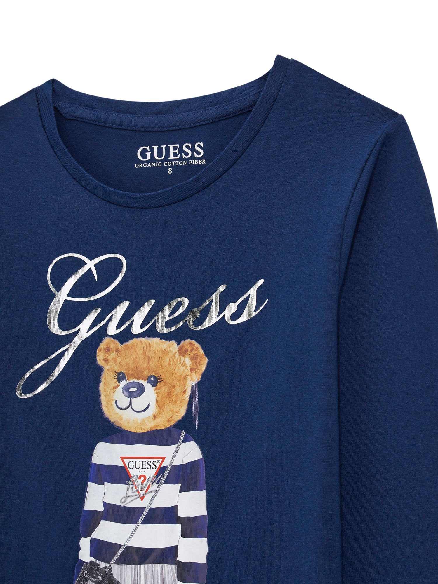 Guess Girls Secret Blue Printed Regular Fit T-Shirt