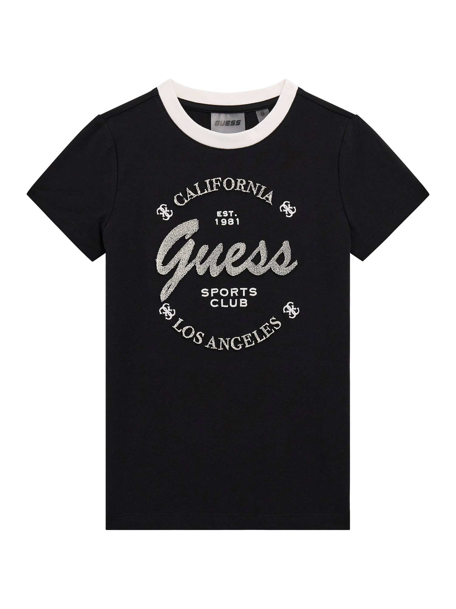 Guess Girls Jet Black A996 Logo Regular Fit T-Shirt