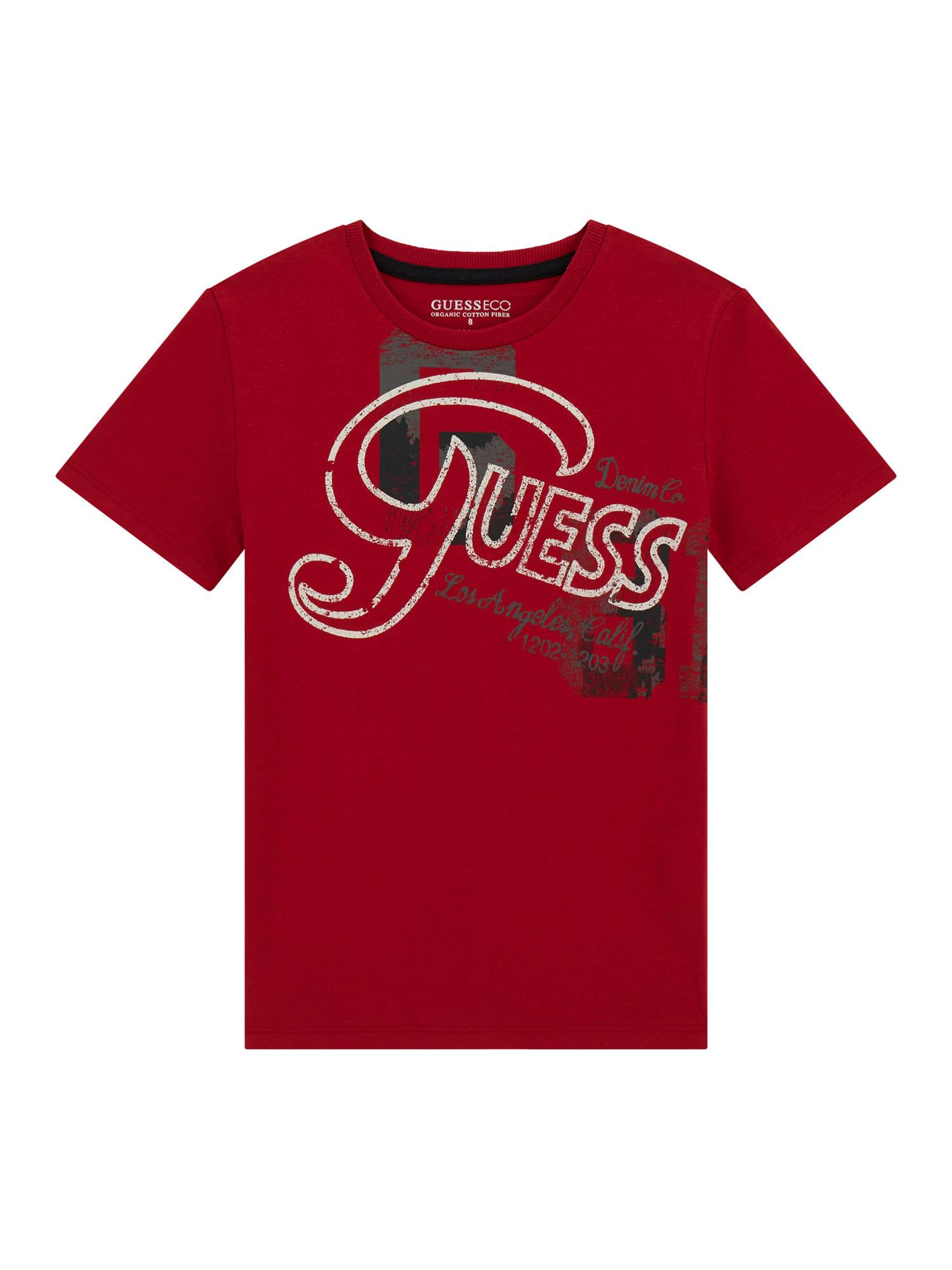 Guess Boys Chilli Red Printed Regular Fit T-Shirt