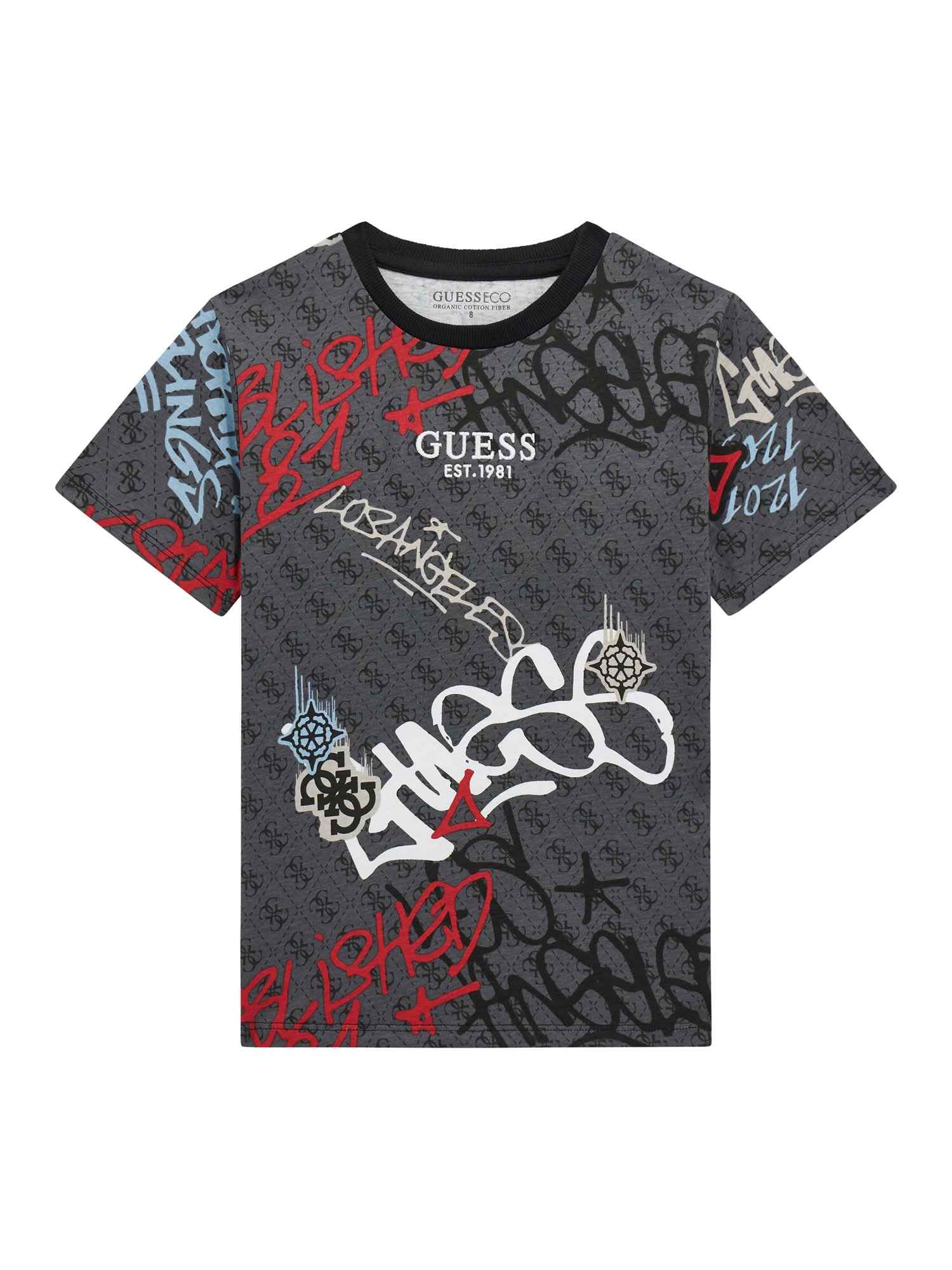 Guess Boys Grey Printed Regular Fit T-Shirt