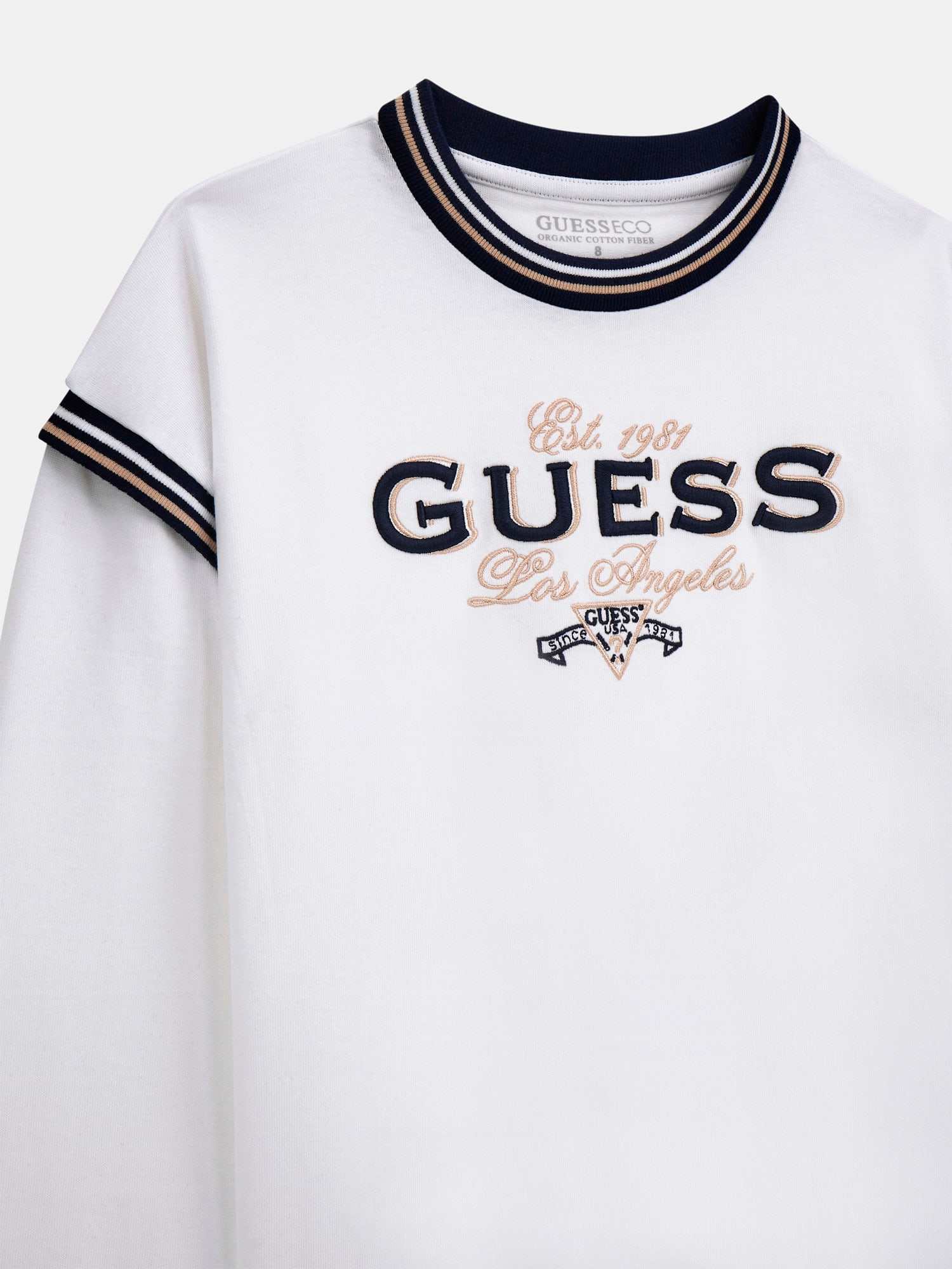 Guess Girls Pure White Printed Regular Fit T-Shirt