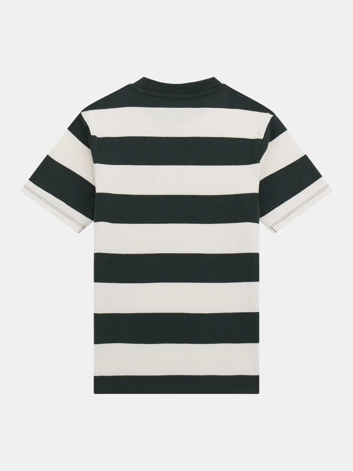 Guess Boys Cream & Green Striped Regular Fit T-Shirt