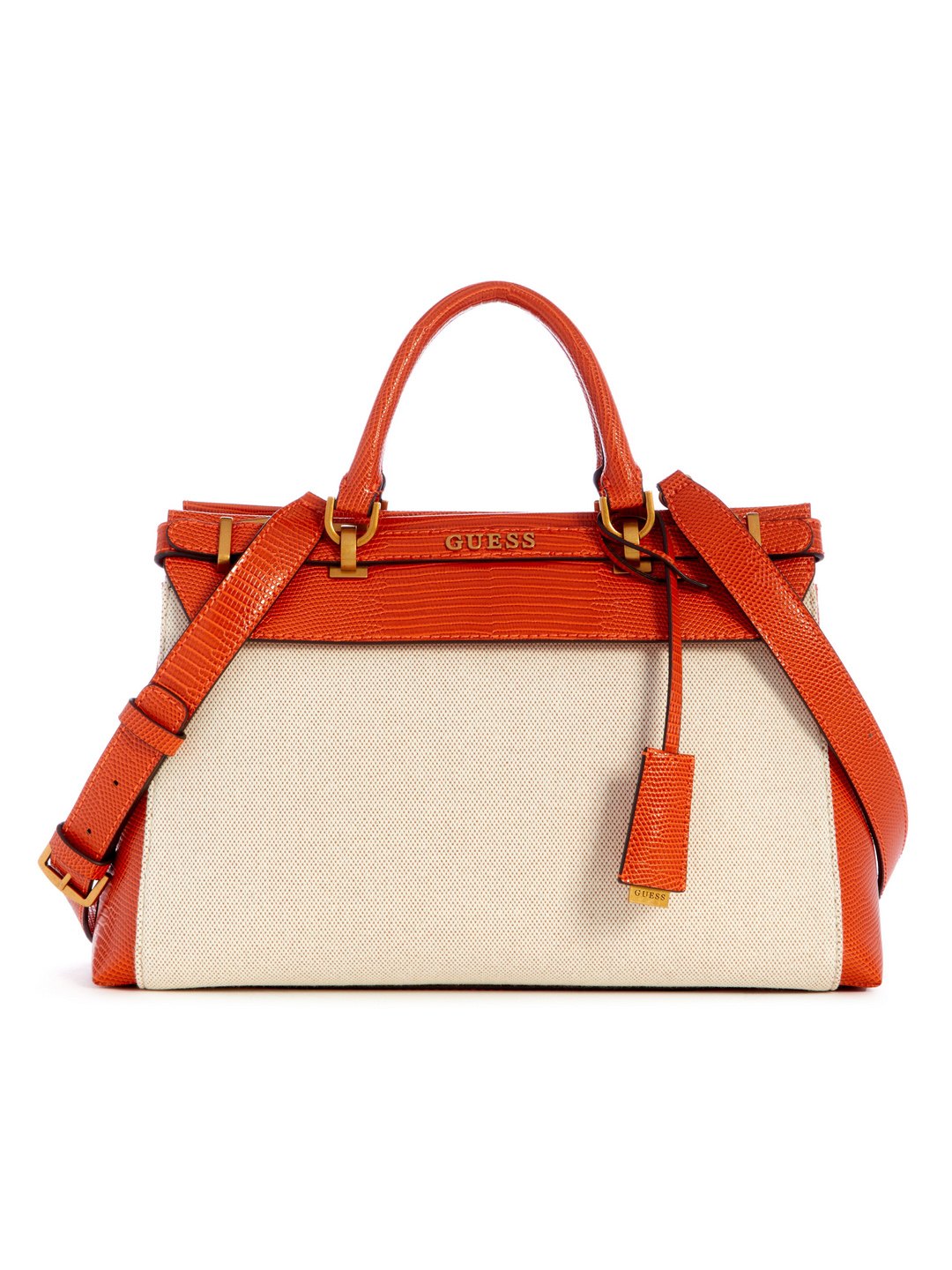 Women Natural Orange Textured Sestri Luxury Satchel Bag