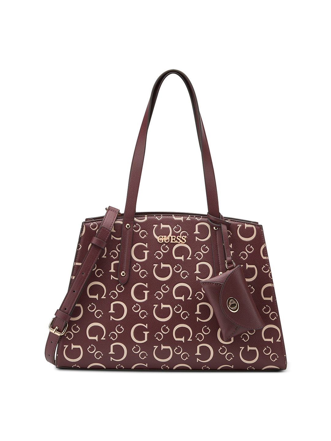 Merlot Multi Printed Nevine Satchel Bag With Pouch