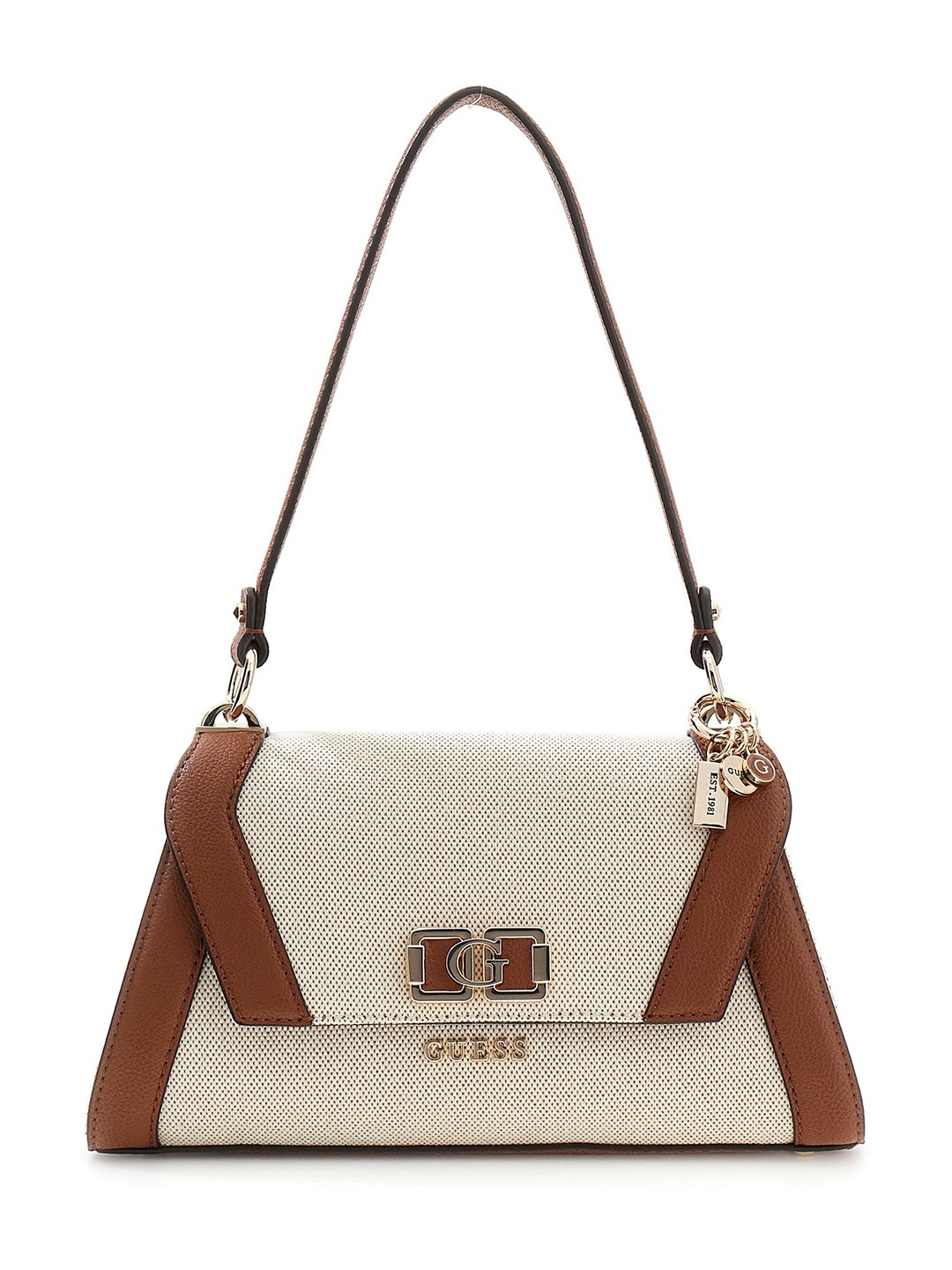 Natural Textured Magnet Karnilla Flap Shoulder Bag
