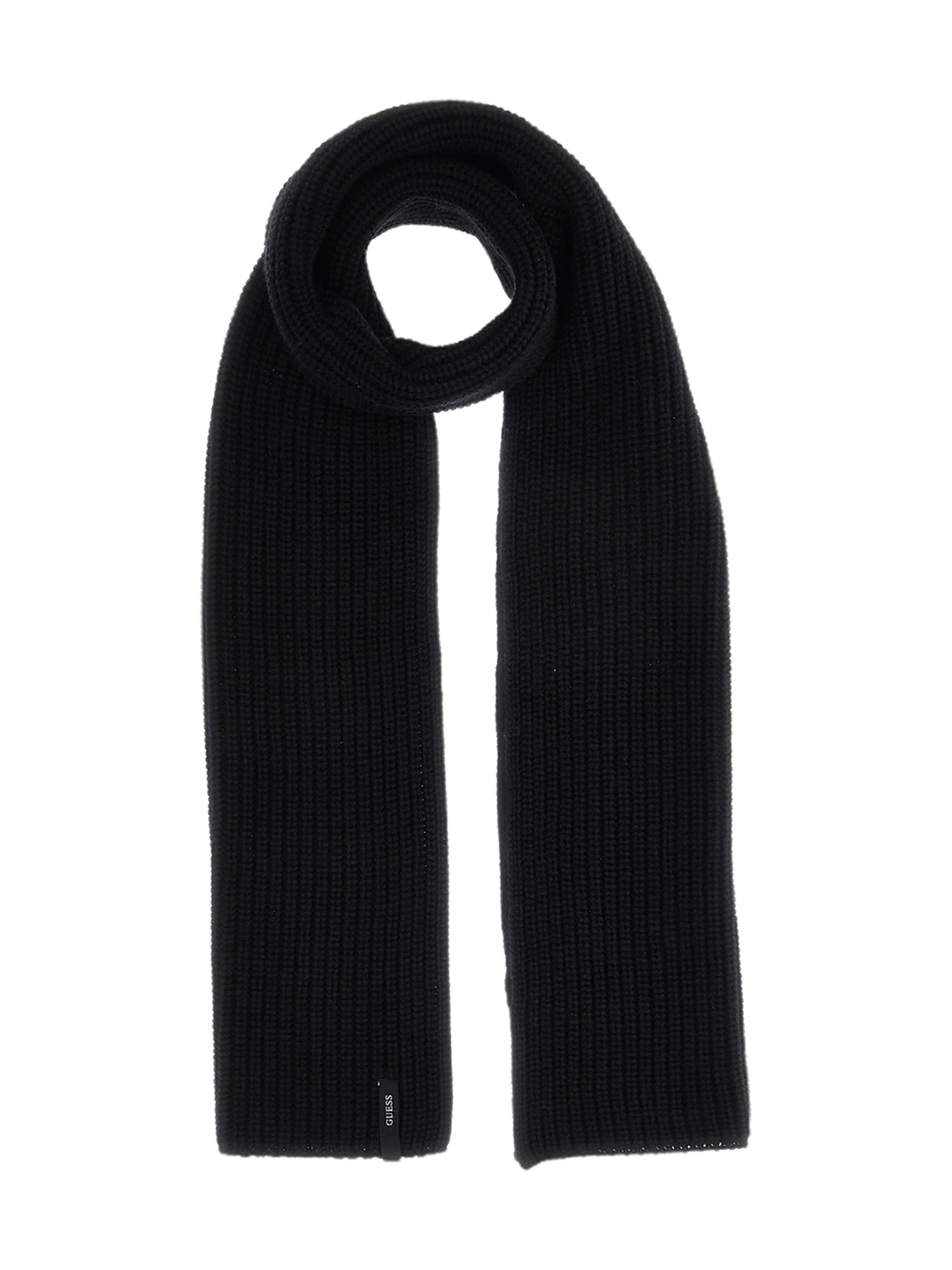 Guess Black Acetate/Wool  Men's Knit Scarf 25X180
