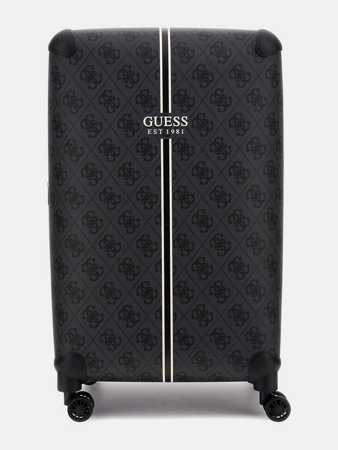 Coal Multi Monogram Polyurethane Kallisto 28 In 8-Wheeler Trolley Bag