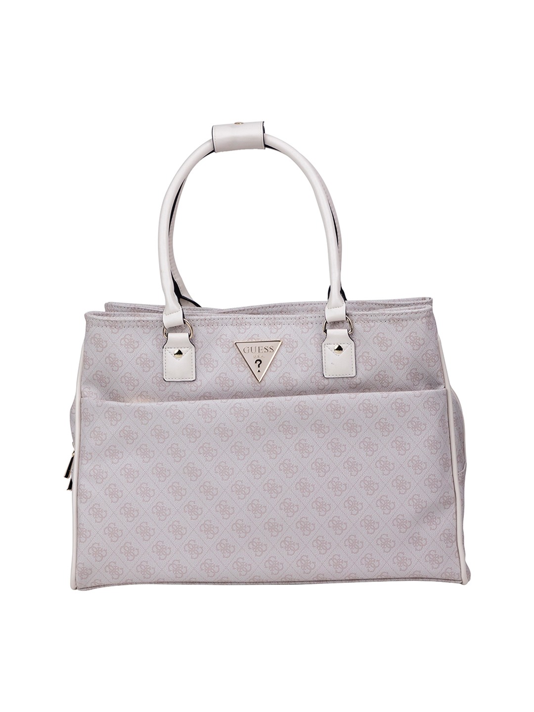 Guess Women Grey Printed Shopper Tote Bag
