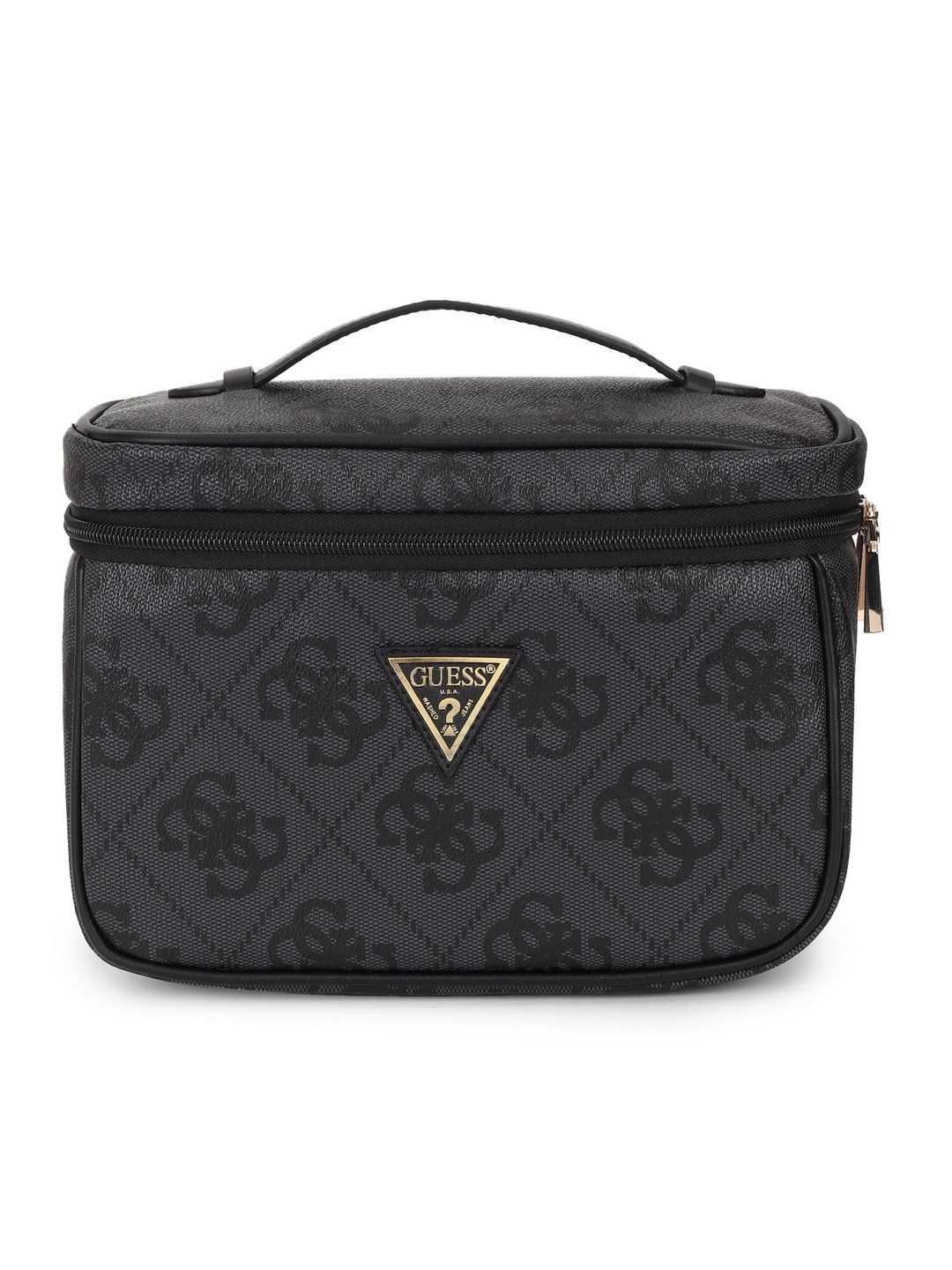 Guess Women Grey Printed Toiletry Bag