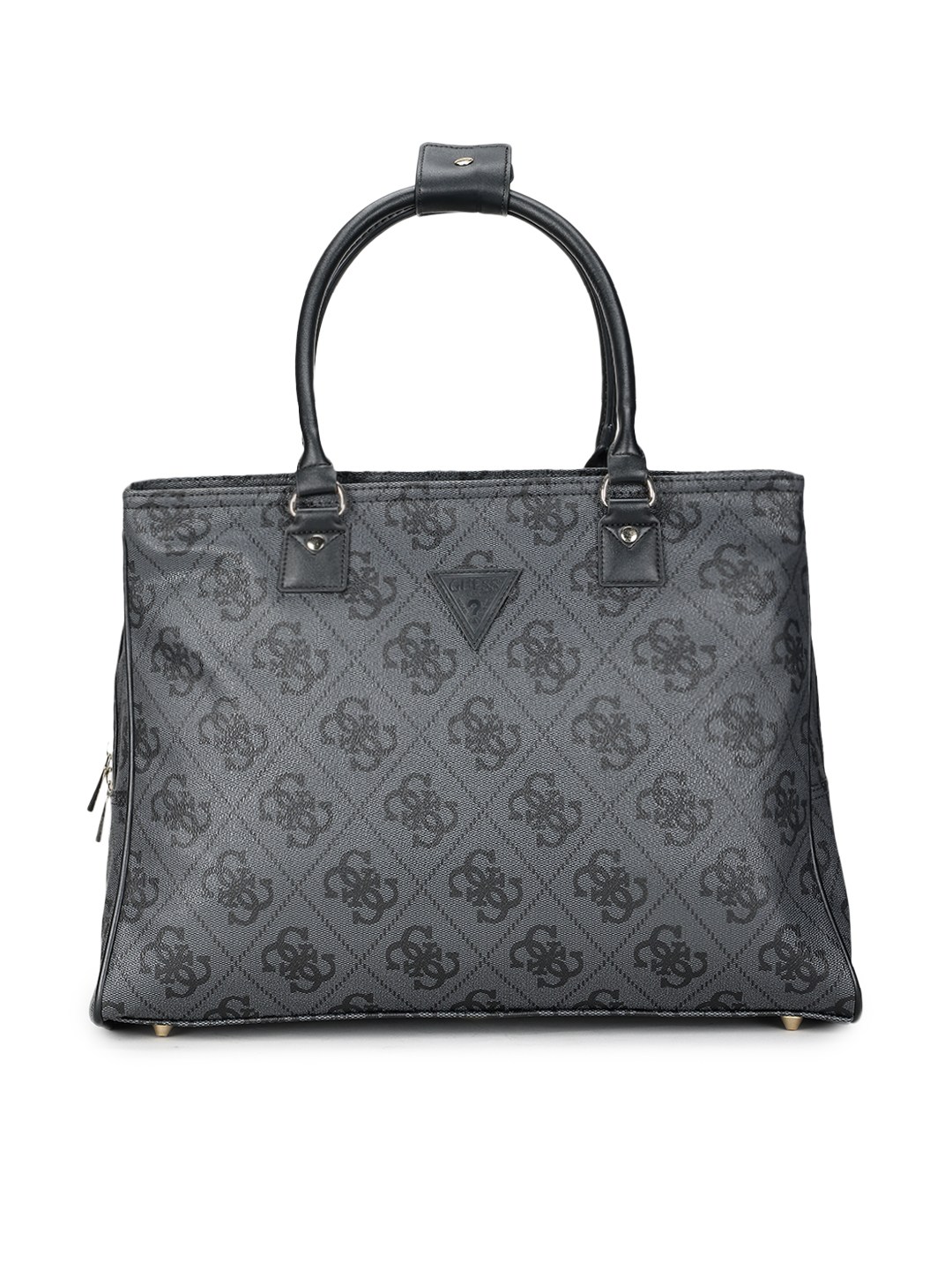 Charcoal Grey Printed Berta Tote