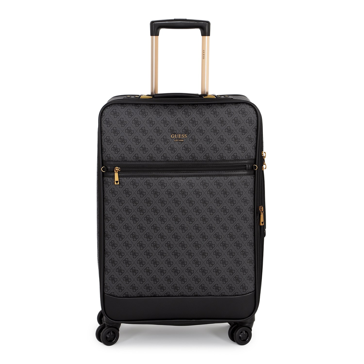 Guess Women's Printed Grey Polyurethane Keith Trolley Bag