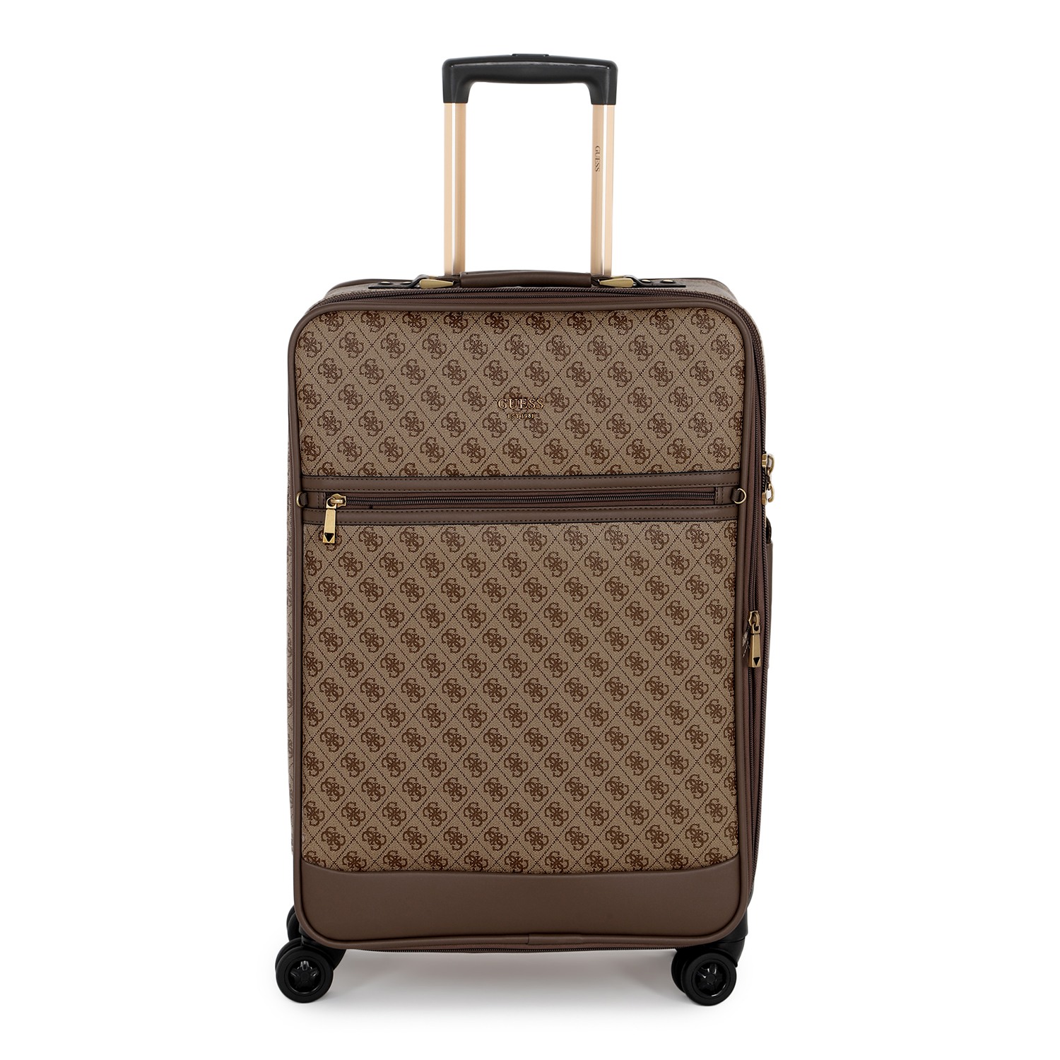 Guess Women's Printed Brown Polyurethane Keith Trolley Bag