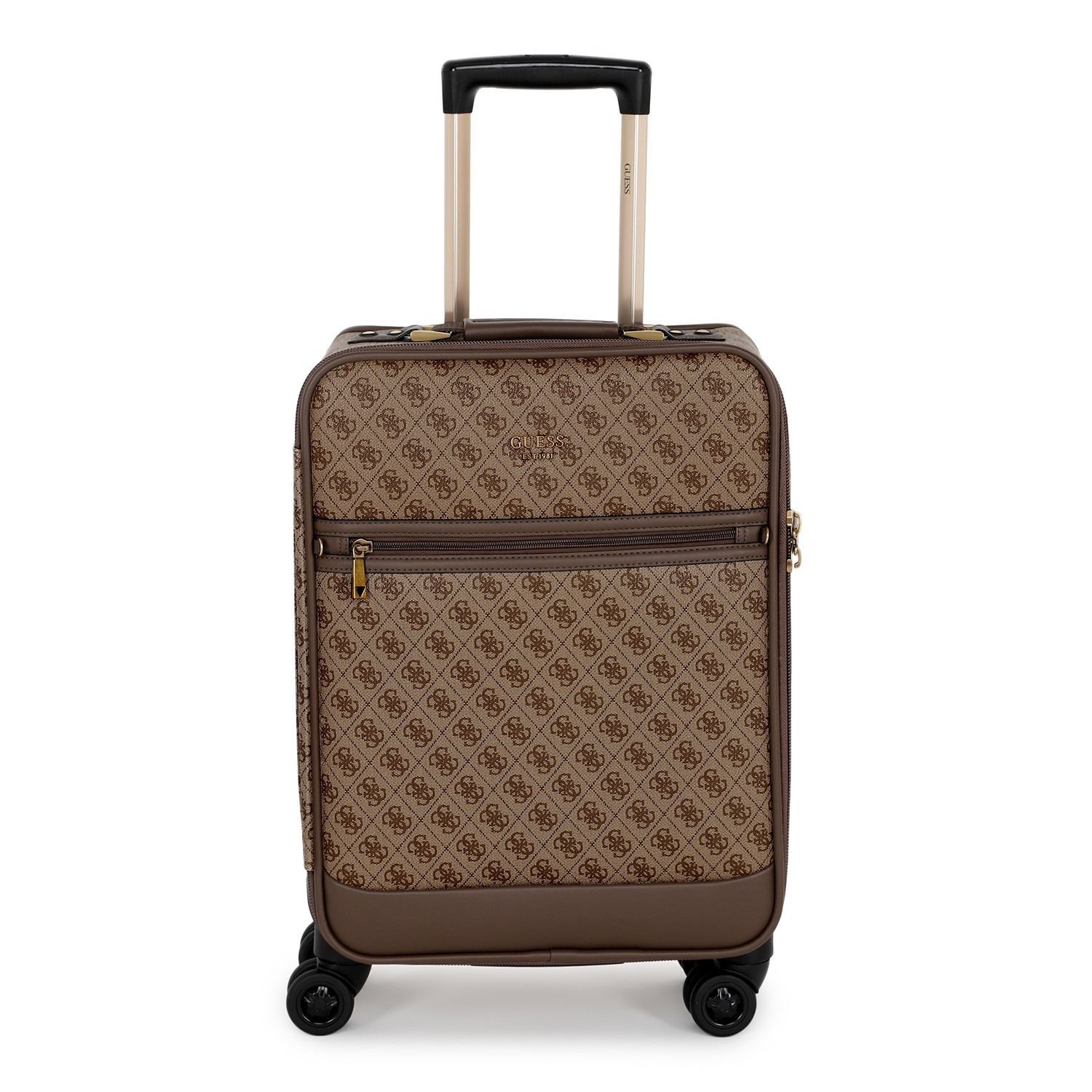 Guess Women's Printed Brown Polyurethane Keith Trolley Bag