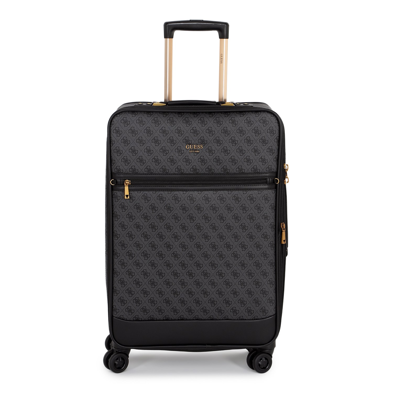 Guess Women's Printed Grey Polyurethane Keith Trolley Bag