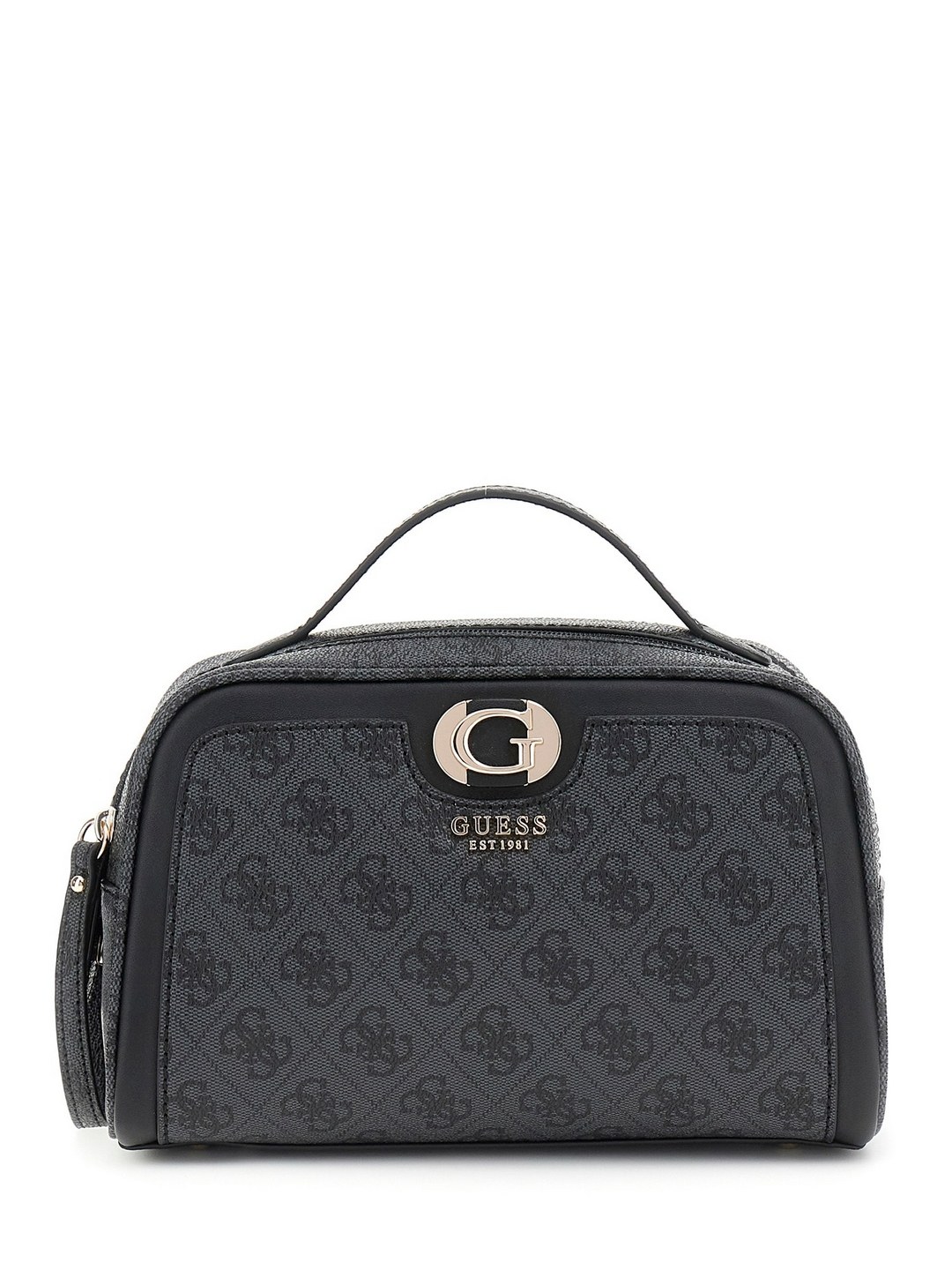 Coal Logo Monogram Polyurethane Orlina Double Zip Cosmetic Case