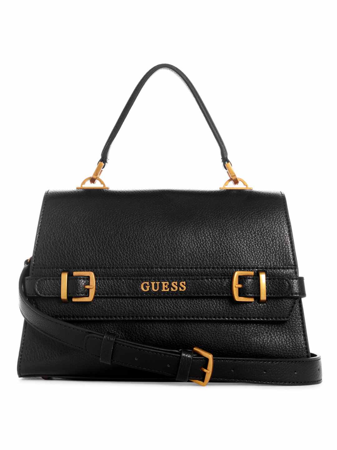 Women Black Solid Sestri Top Handle Flap Satchel Bag
