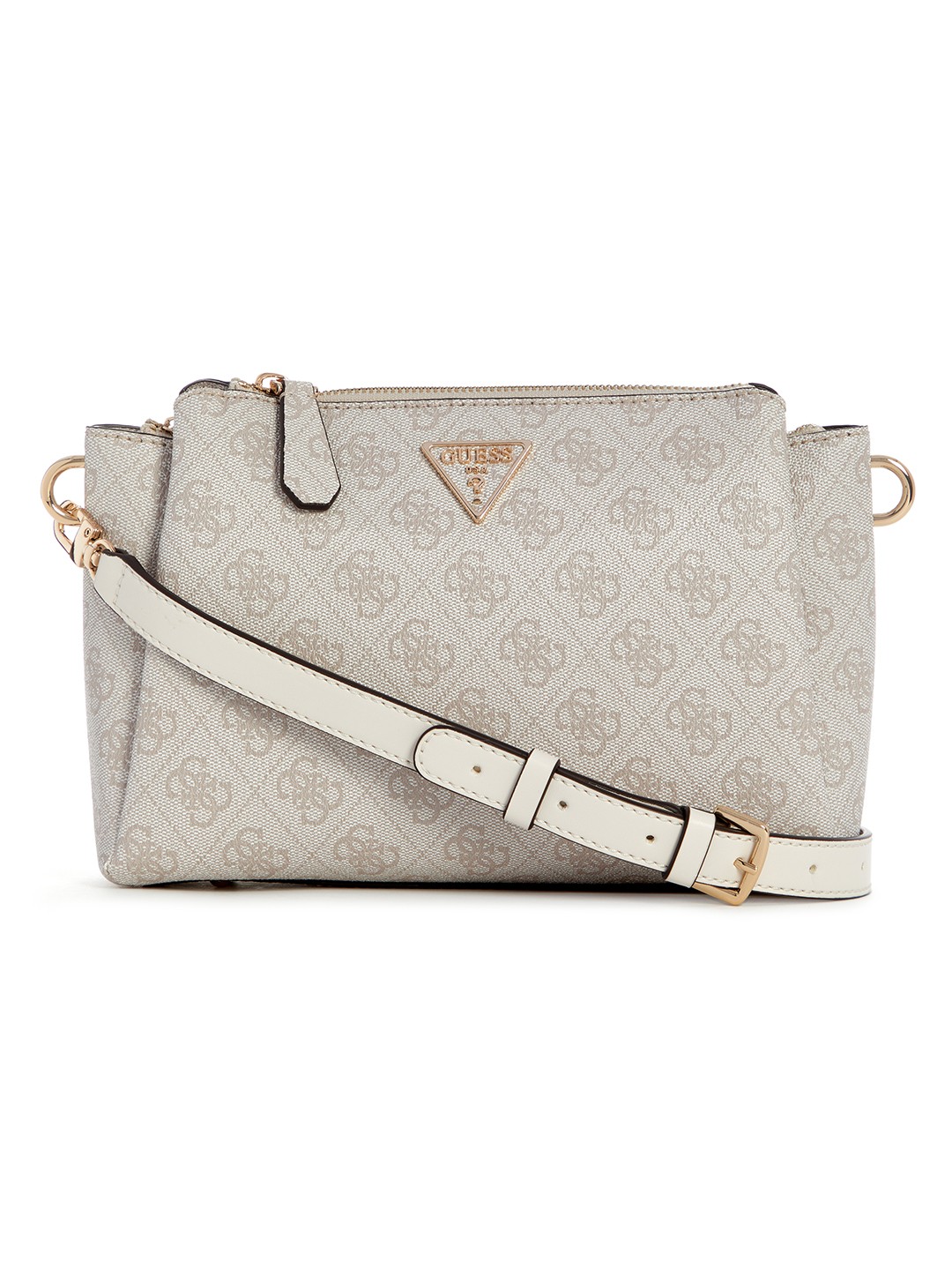 Guess Women's Grey PU Printed Crossbody Bag