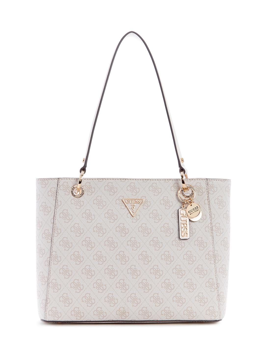 Guess Women's Grey PU Printed Tote Bag