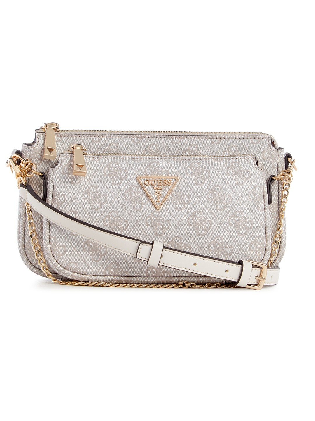 Guess Women's Grey Polyurethane Printed Mini Crossbody Bag