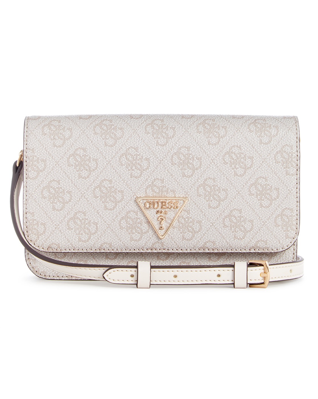 Grey Polyurethane Printed Mini Crossbody Bag