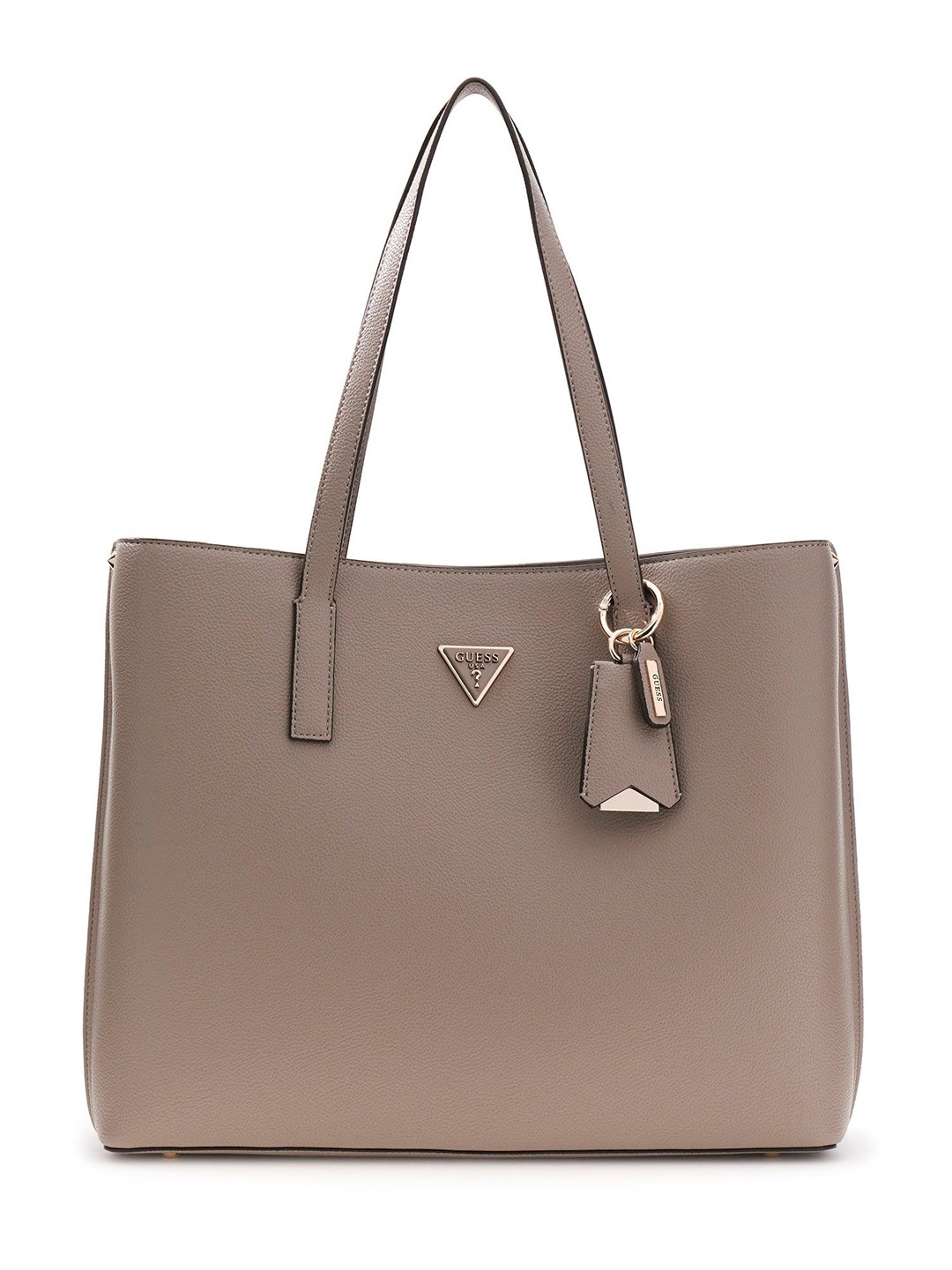 Dark Taupe Solid Zipper Meridian Tote Bag